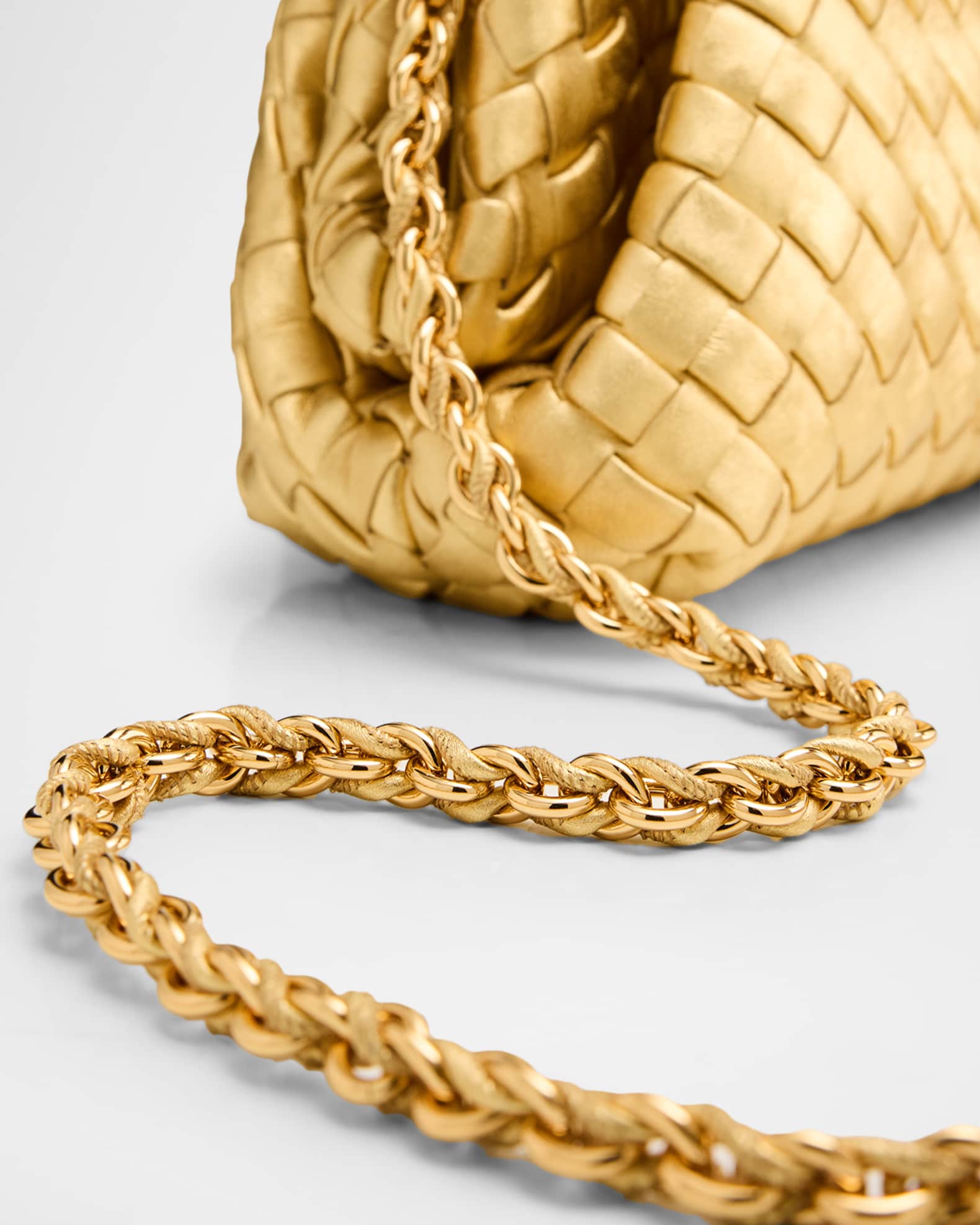 Bottega Veneta Lauren 1980 Small Laminated Leather Clutch Bag