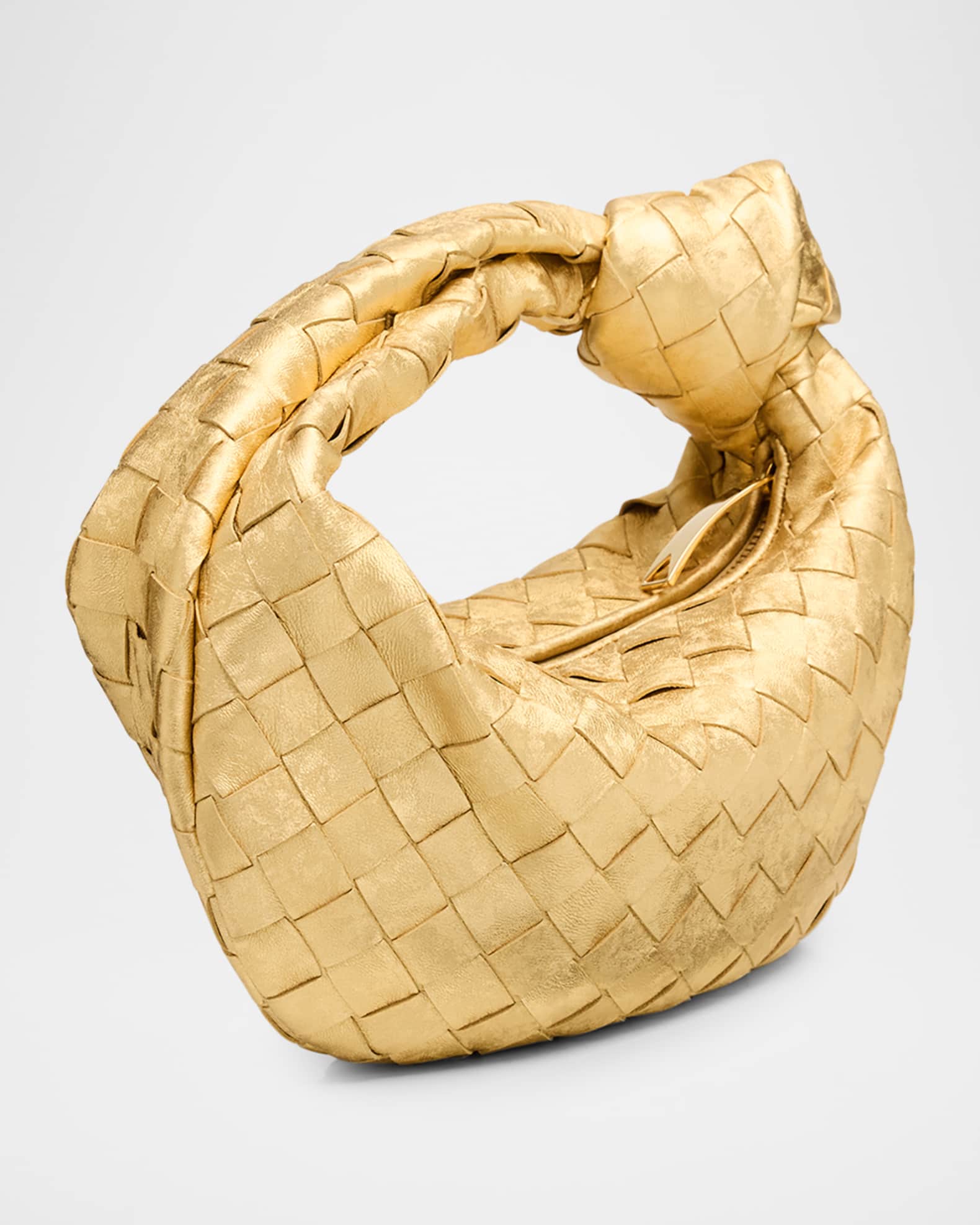 Bottega Veneta Jodie Mini Laminated Leather Top-Handle Bag