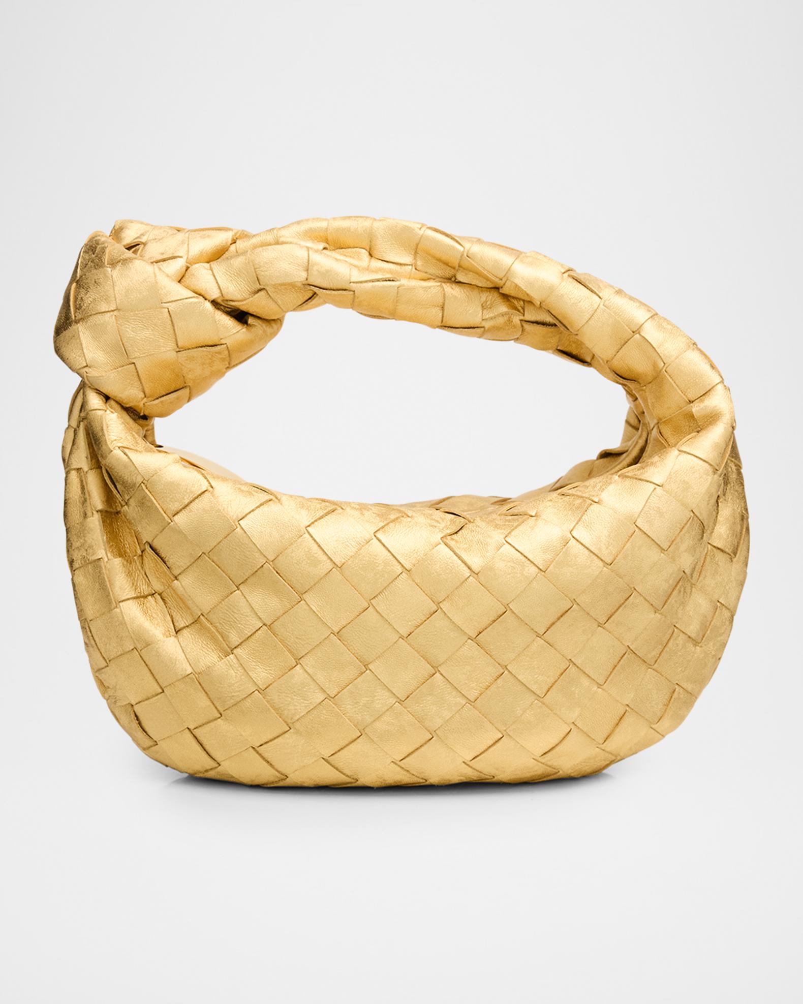 Aaac123【Bottega Veneta】ミニジョディ(ゴールド) Bottega Veneta Jodie Mini Laminated Leather Top-Handle Bag