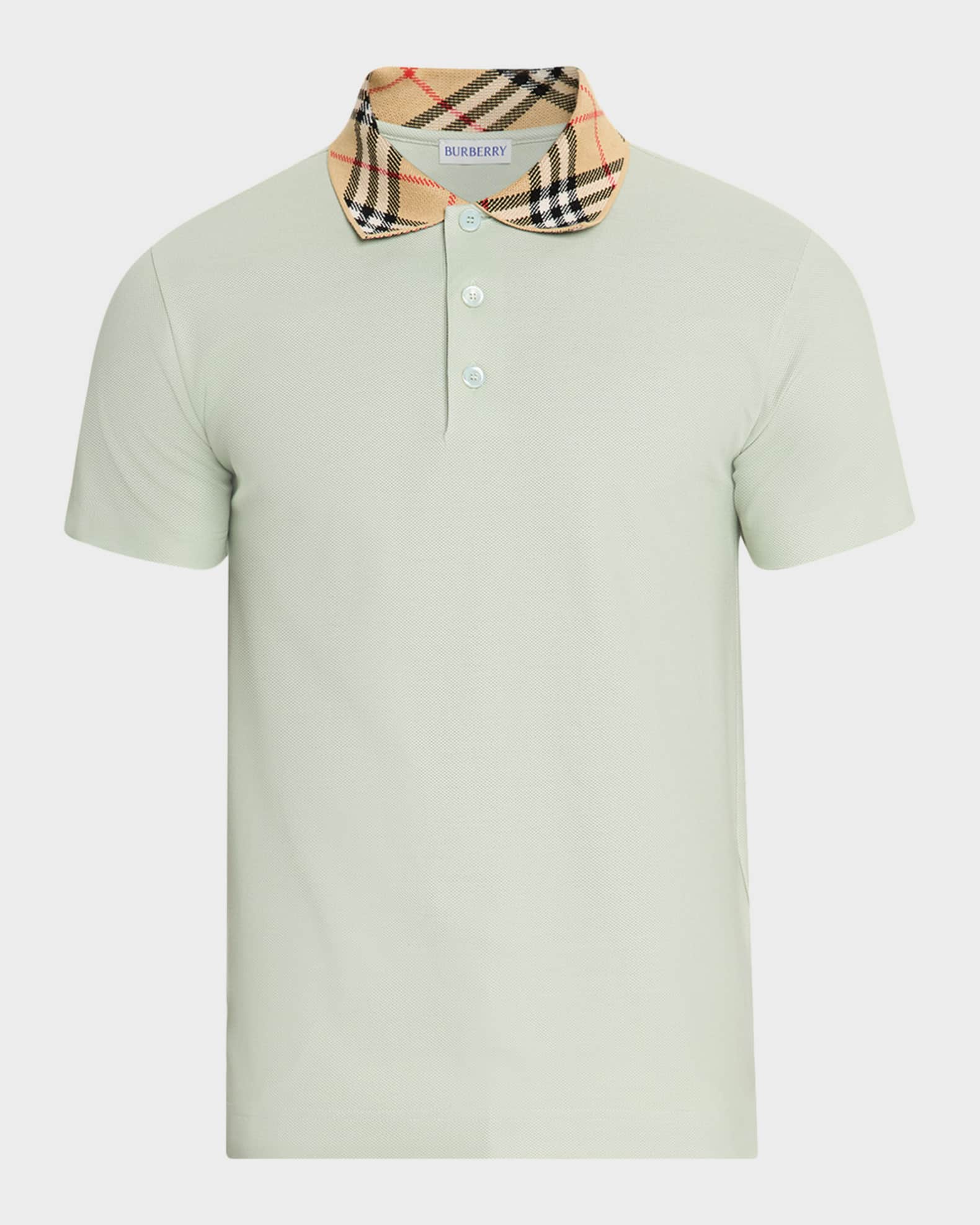 Burberry　RALPHLaurenポロシャツ等 Burberry Men's Check-Collar Slim Fit Cotton Polo Shirt | Neiman Marcus