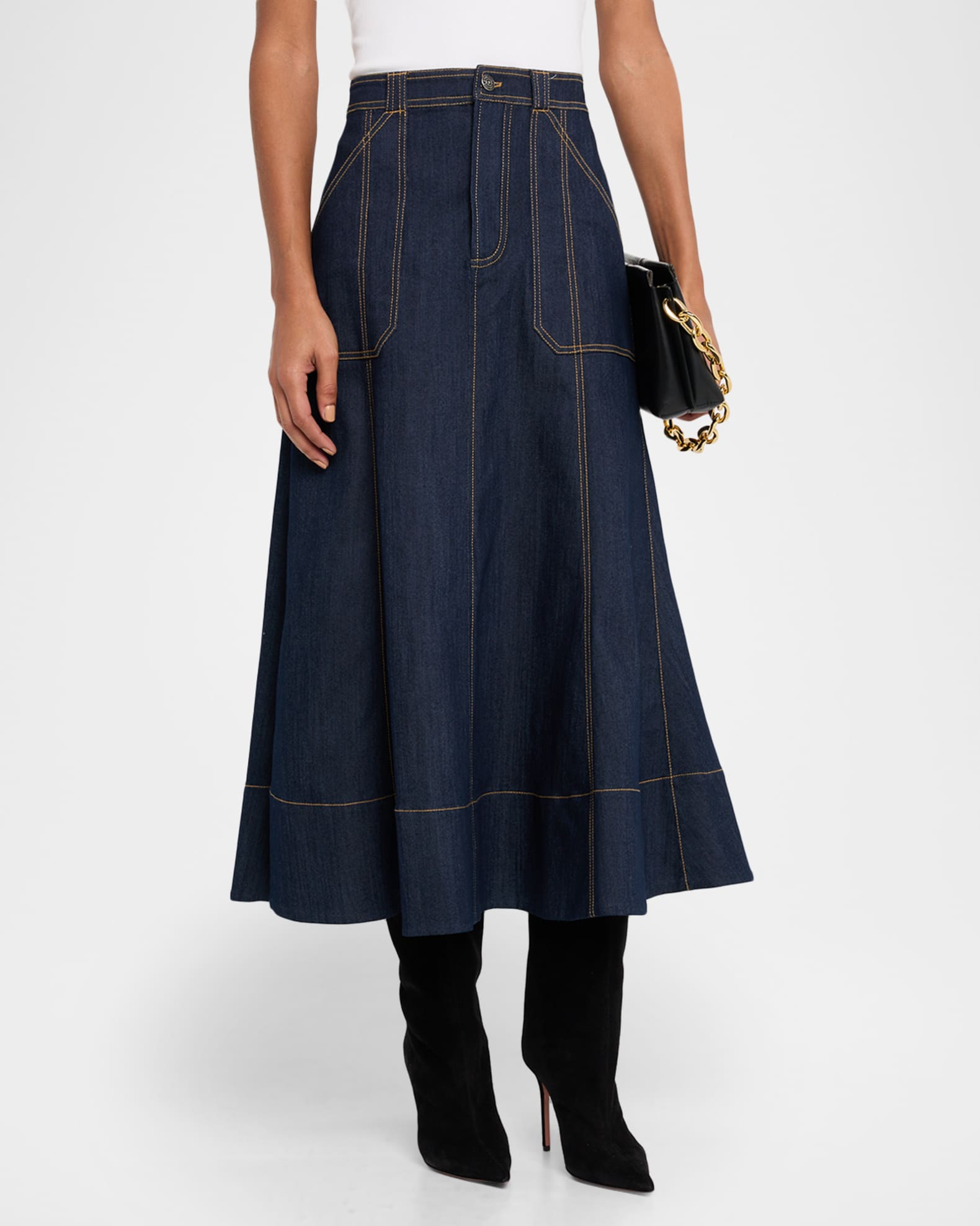 Cinq a Sept Benji Denim Maxi Skirt | Neiman Marcus