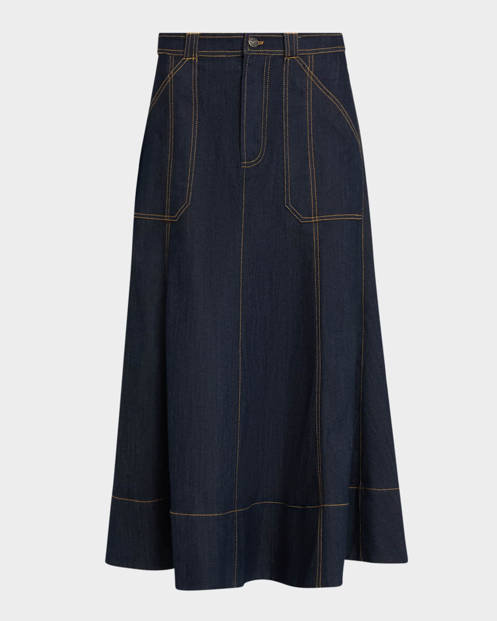 Cinq a Sept Benji Denim Maxi Skirt | Neiman Marcus