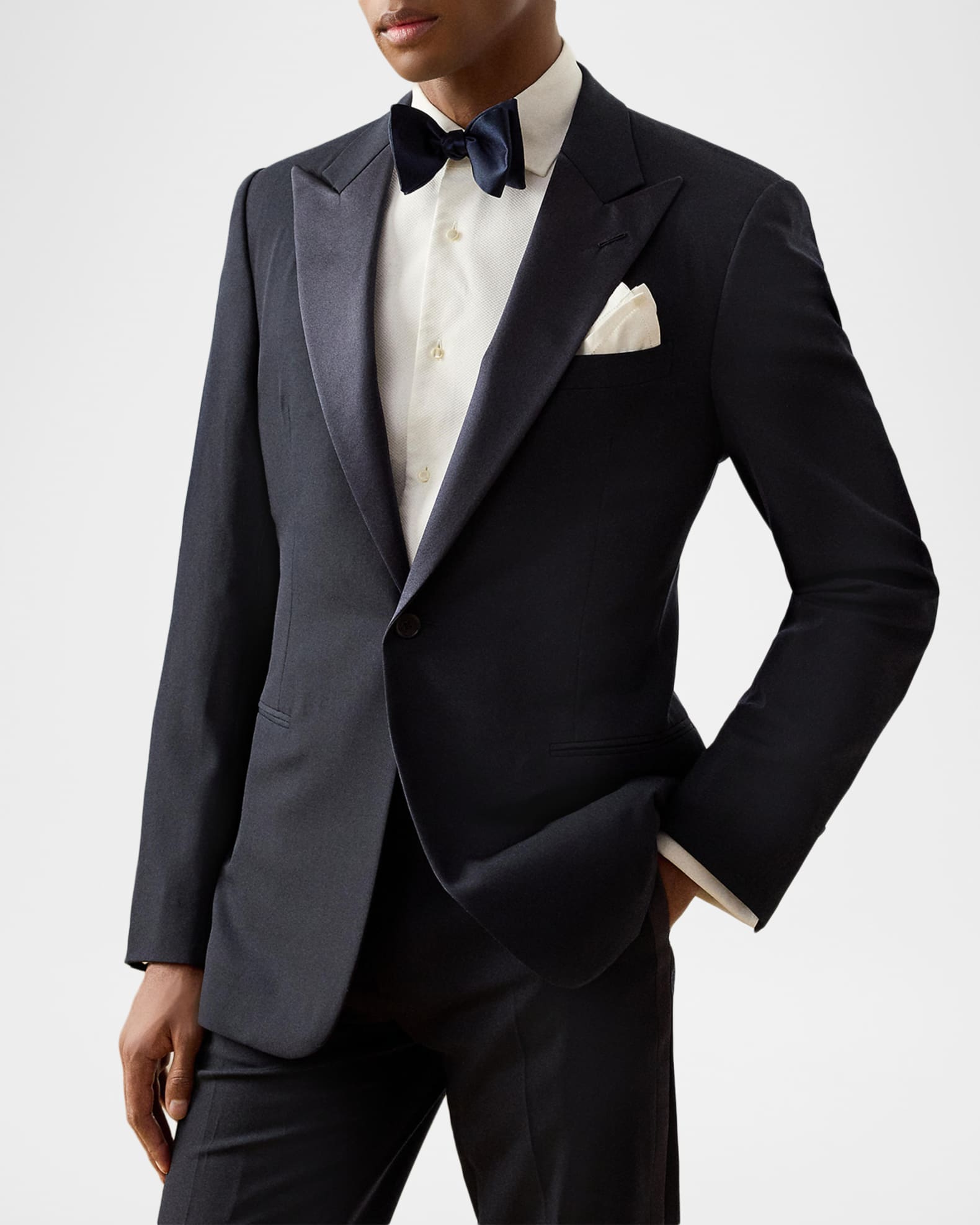 Ralph Lauren Purple Label Men's Barathea Satin-Lapel Wool Single