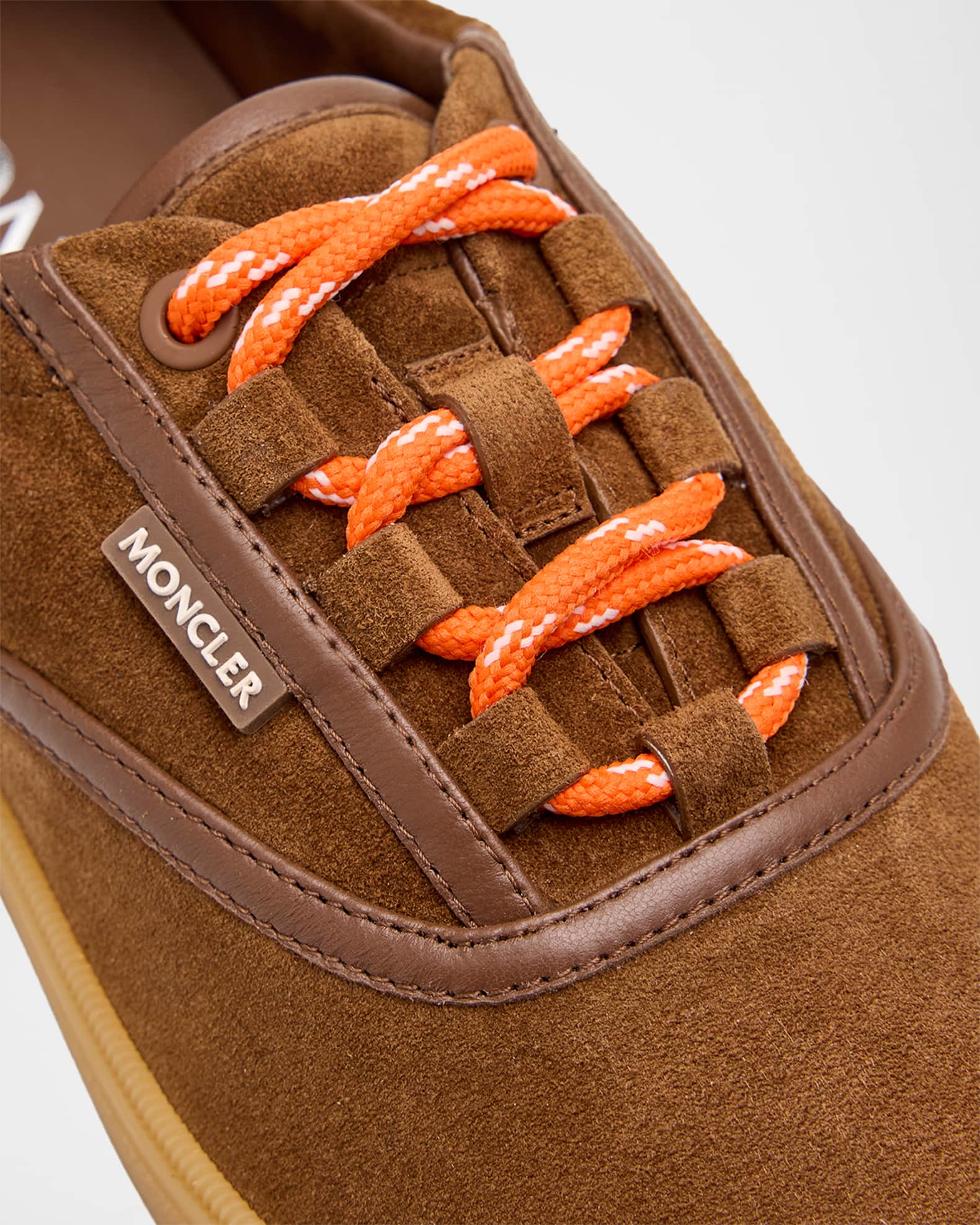 Moncler Vera Leisure Suede Low-Top Sneakers | Neiman Marcus