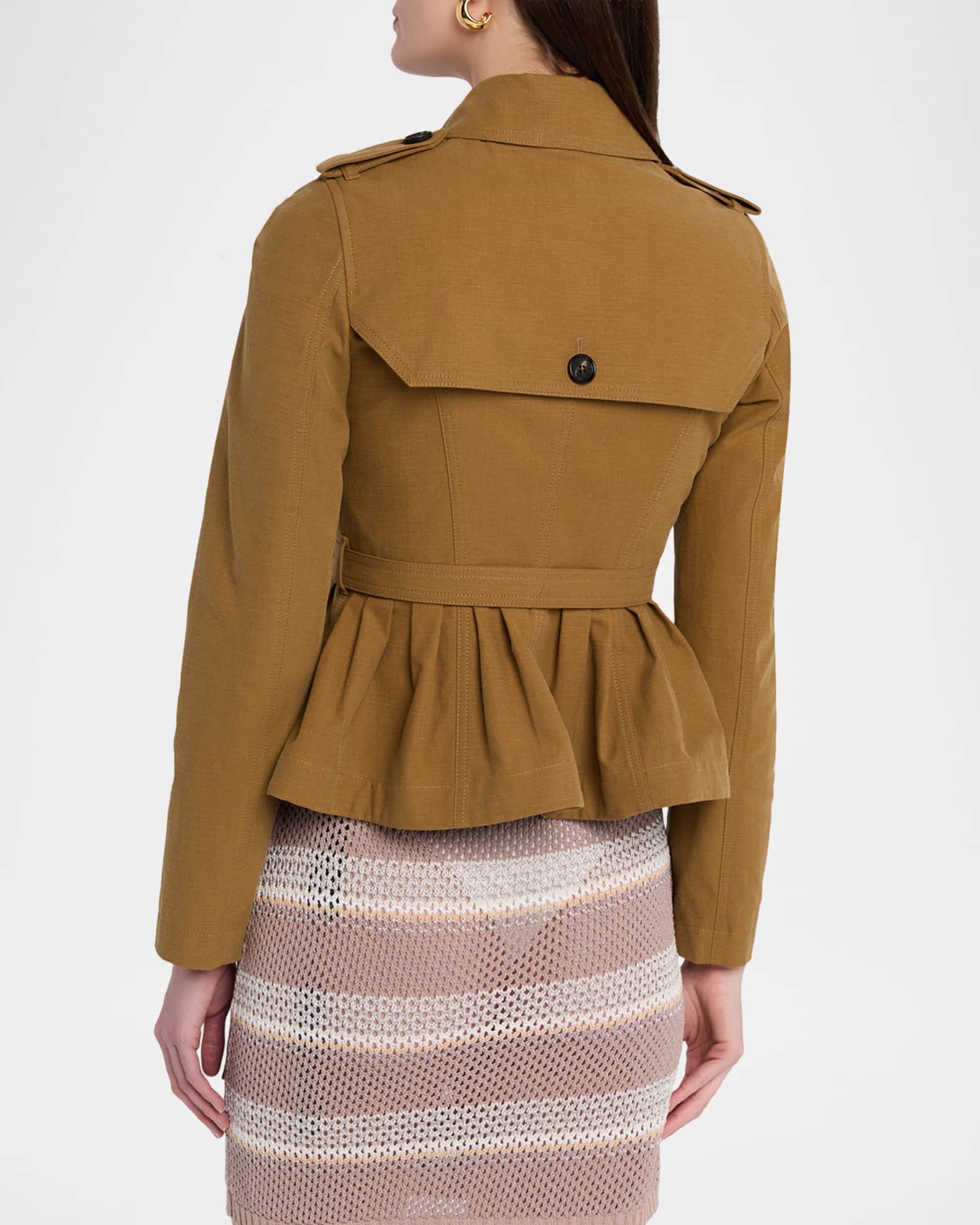 Burberry Isabella Peplum Trench Coat | Neiman Marcus