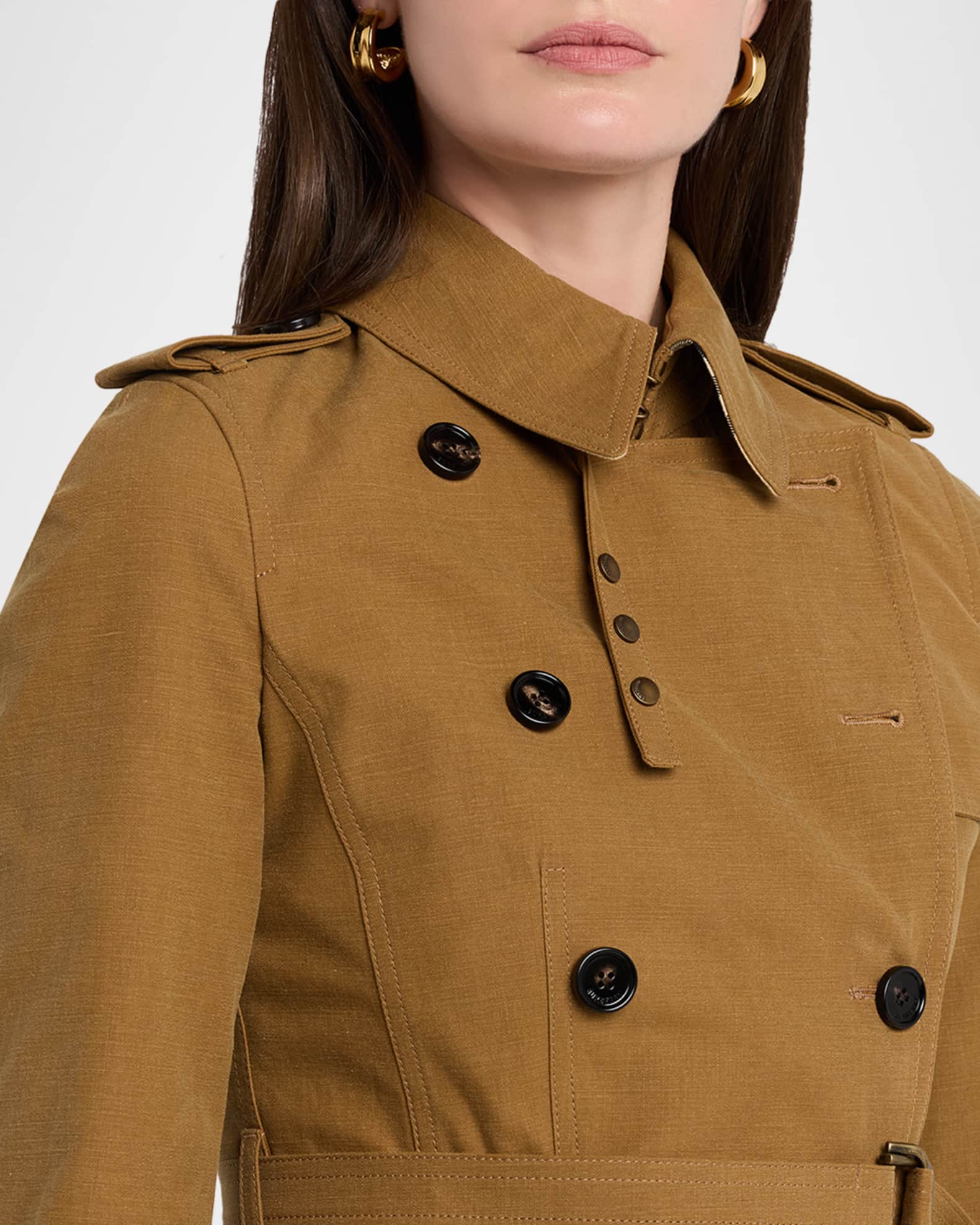 Burberry Isabella Peplum Trench Coat | Neiman Marcus