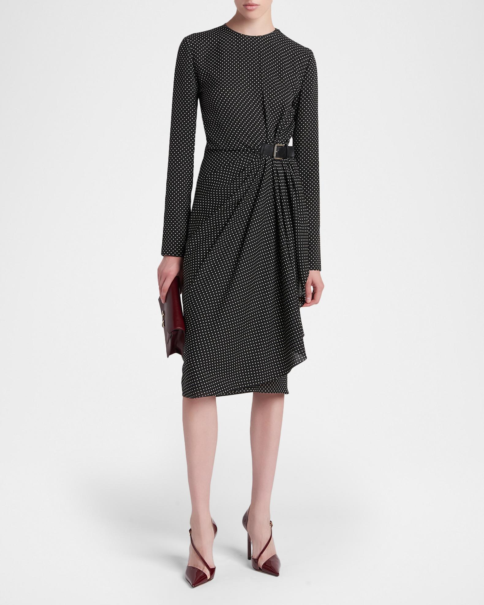 buckle trim rib knit midi dress Tom Ford, Polka-dot Silk Dress, Women, Black, S/M, Dresses Collection_Nova