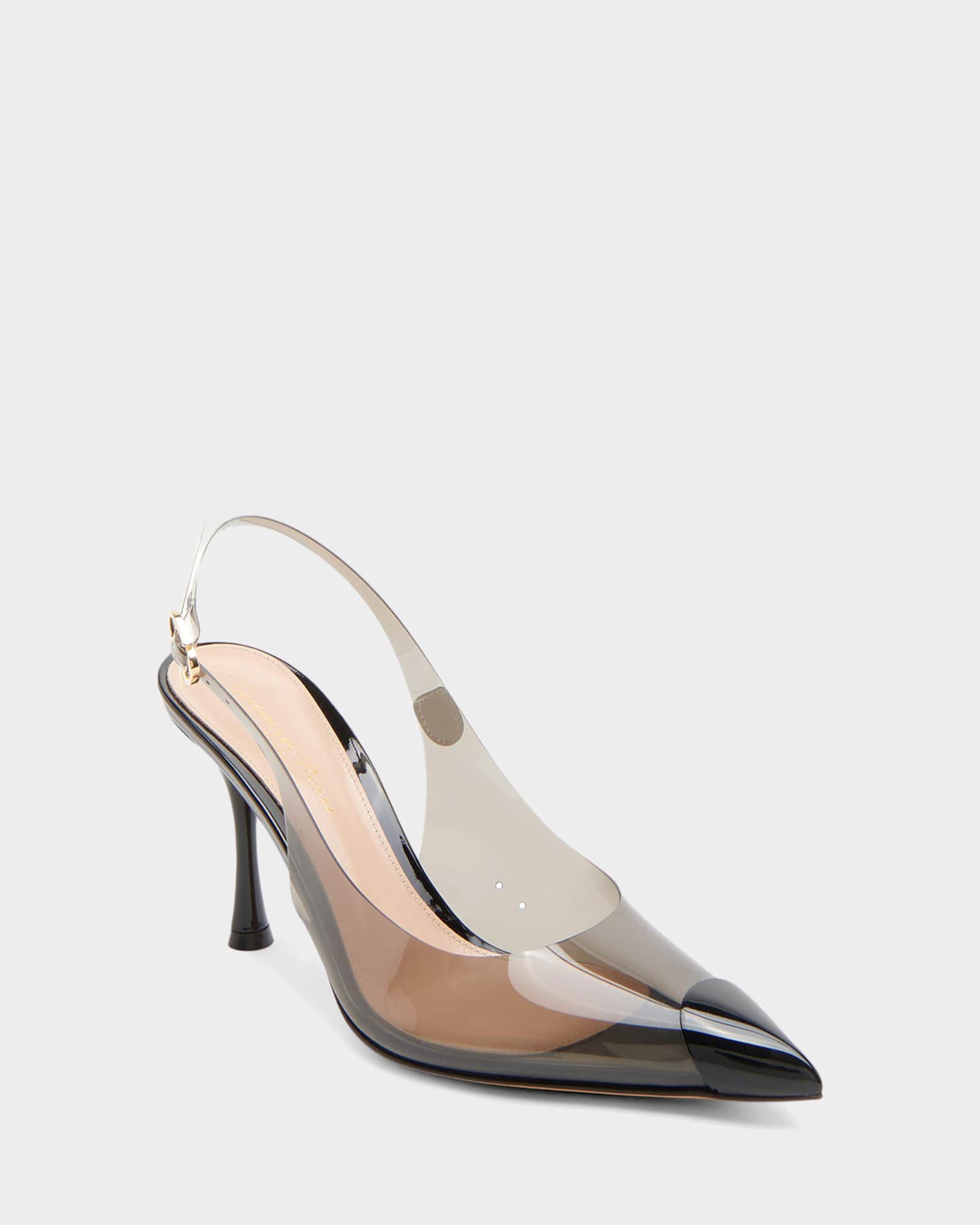 Gianvito Rossi 85mm Semi-Transparent Cap-Toe Slingback Pumps