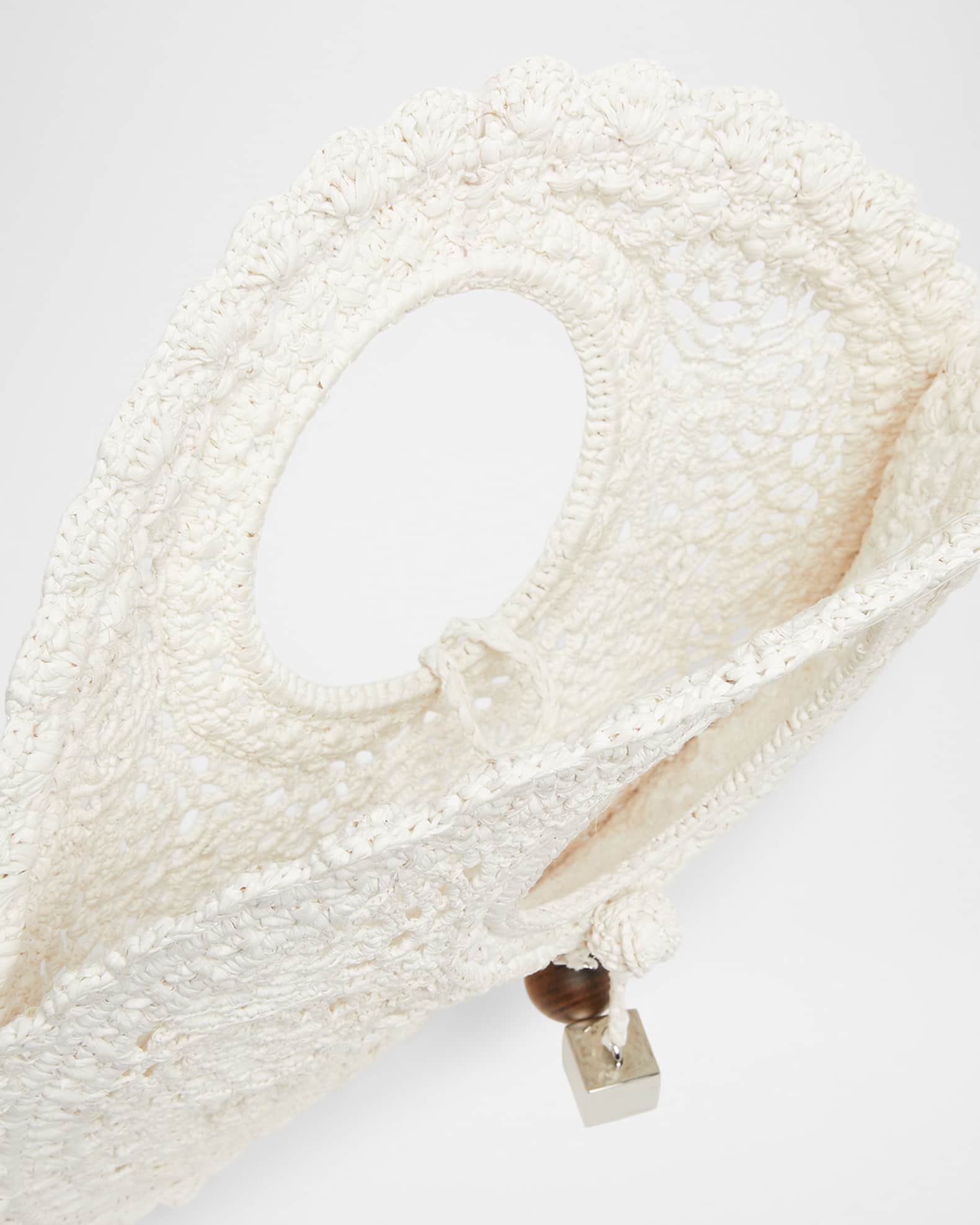 Jacquemus Le Petite Crochet Raffia Lace Top-Handle Bag | Neiman Marcus