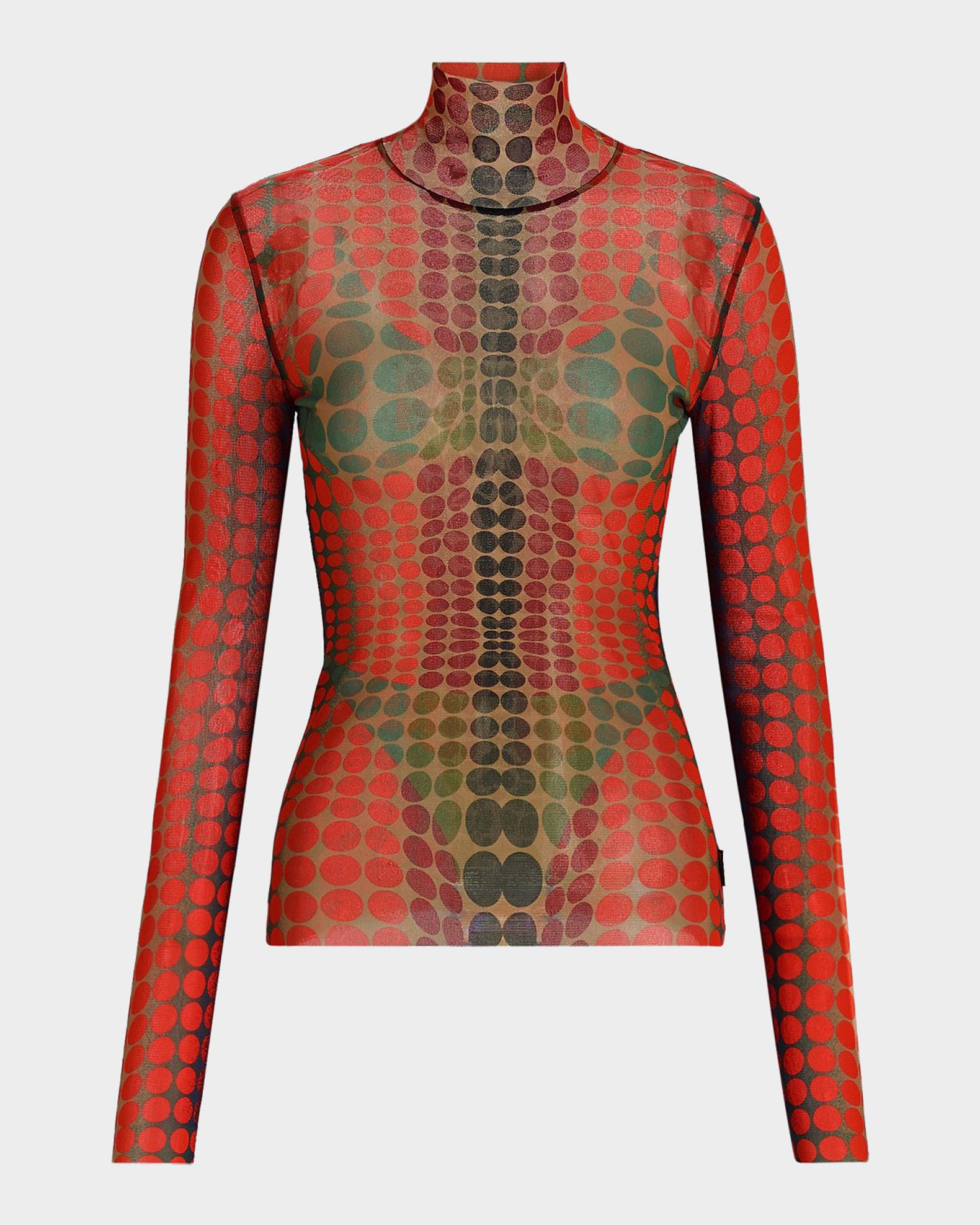 Jean Paul Gaultier Re-Edition High-Neck Dots Top | Neiman Marcus