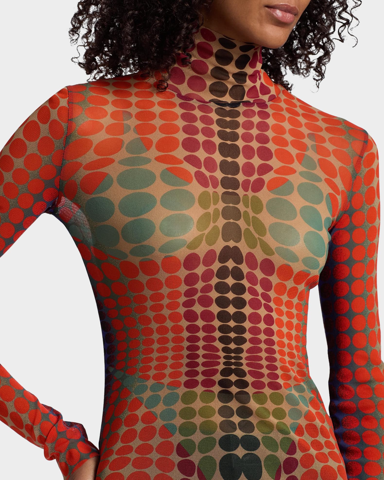 Jean Paul Gaultier Re-Edition High-Neck Dots Top | Neiman Marcus
