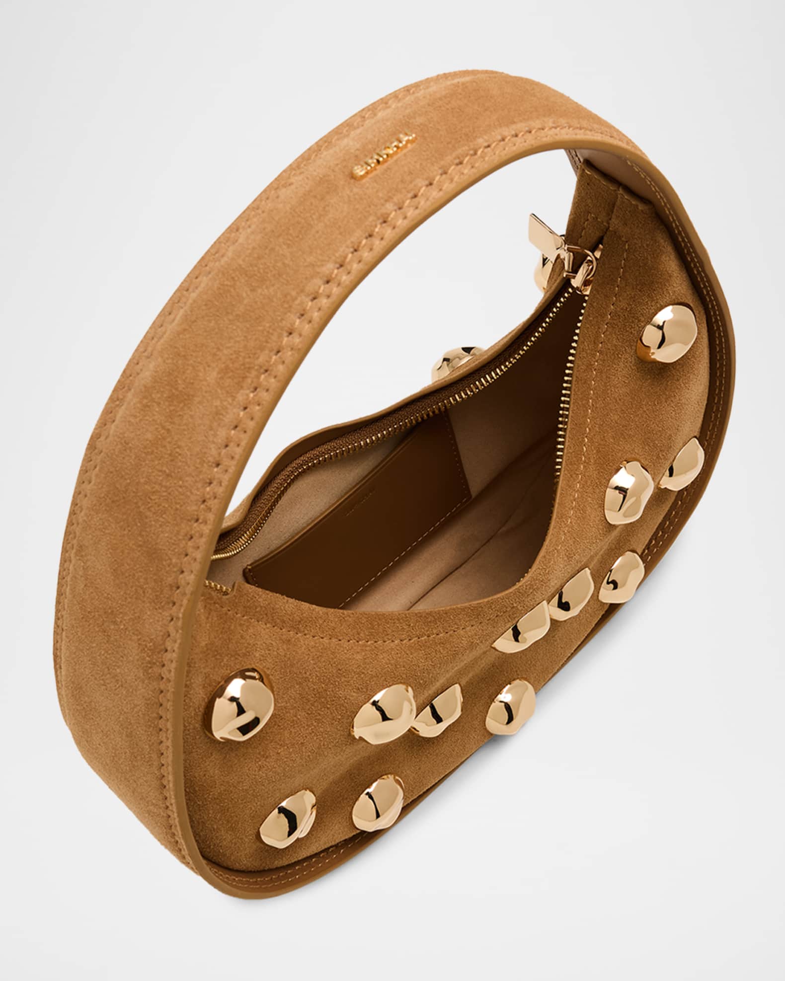 GAIA STUDDED SUEDE SHOULDER BAG