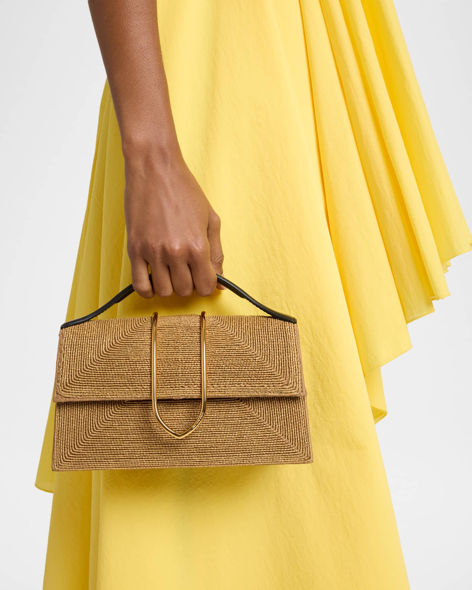 Jacquemus Le Grand Bambino Woven Top-Handle Bag | Neiman Marcus
