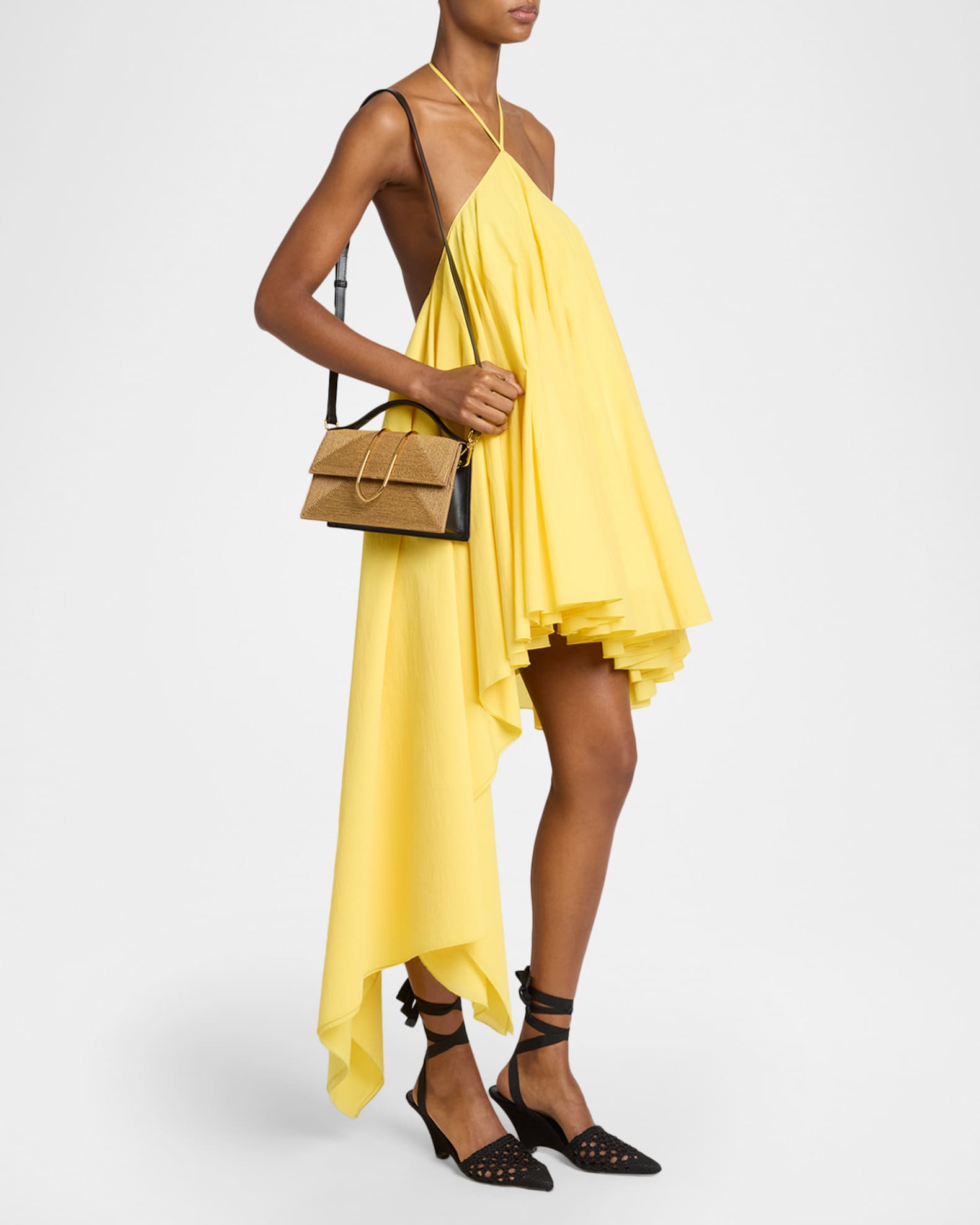 Jacquemus Le Grand Bambino Woven Top-Handle Bag | Neiman Marcus