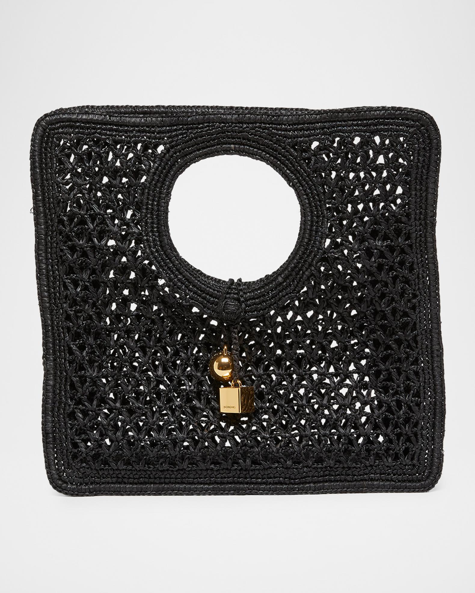 JACQUEMUS ラフィア　ミニ　バッグ　ショルダー Jacquemus Le Petit Carre Raffia Top-Handle Bag | Neiman Marcus