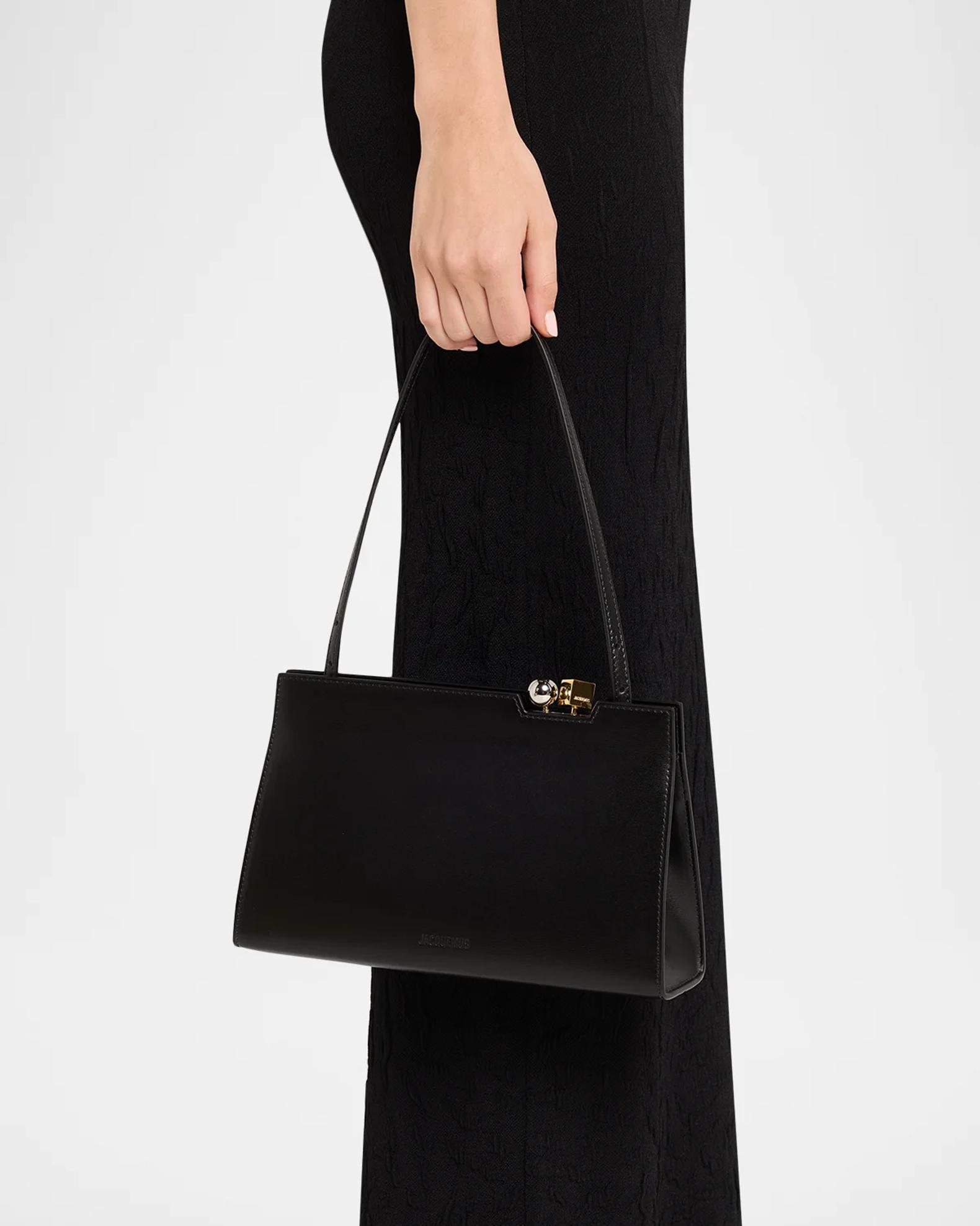 Jacquemus Le Salon Rond Carre Leather Clutch Bag | Neiman Marcus
