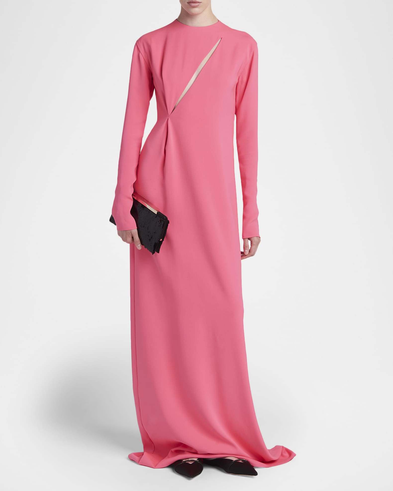 chinese dress ladies Long Pleated Plus-Size Formal Dress with Long Sleeves– PromGirl