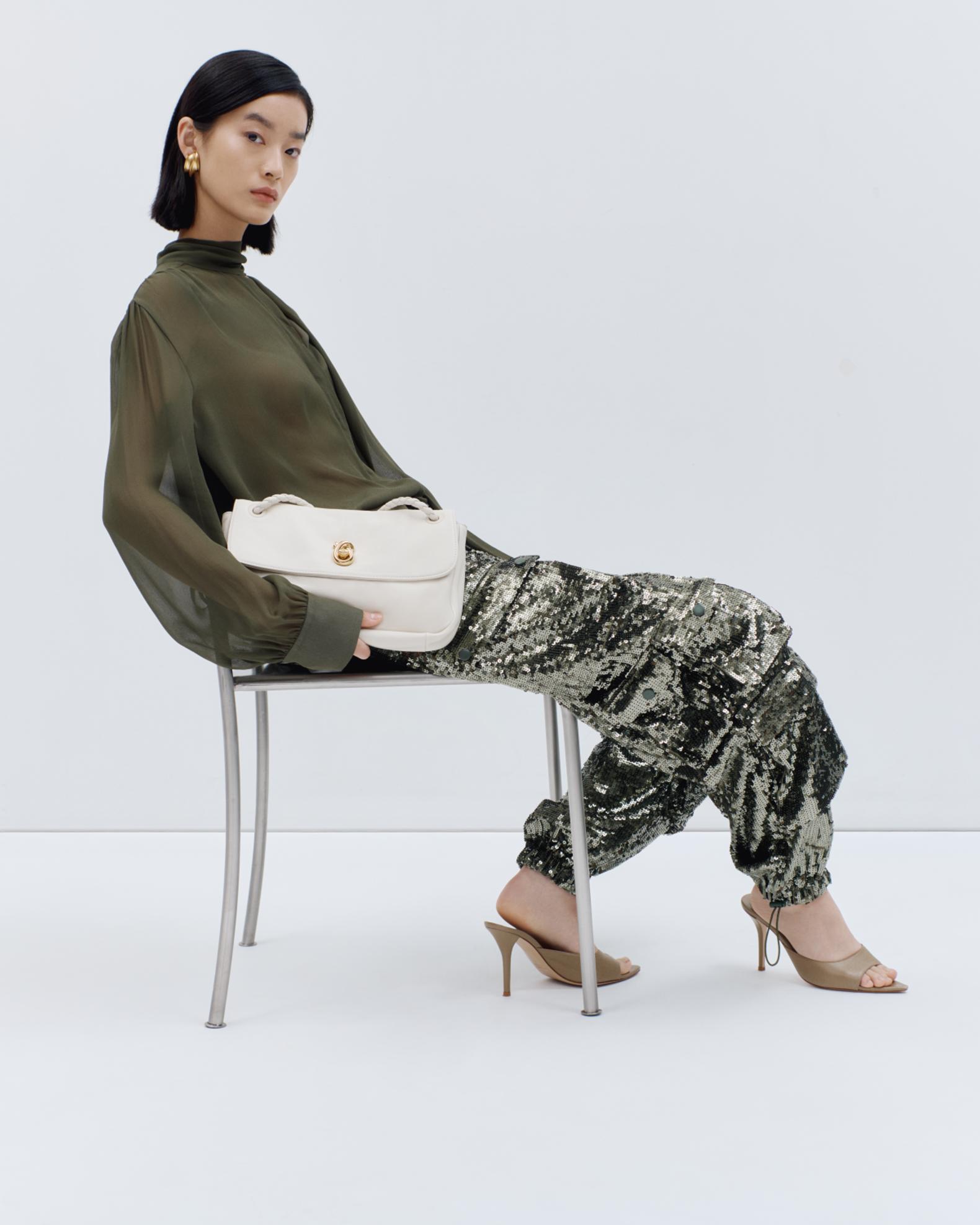 ALICE + OLIVIA Thayer Tie-Neck Sheer Blouse | Neiman Marcus