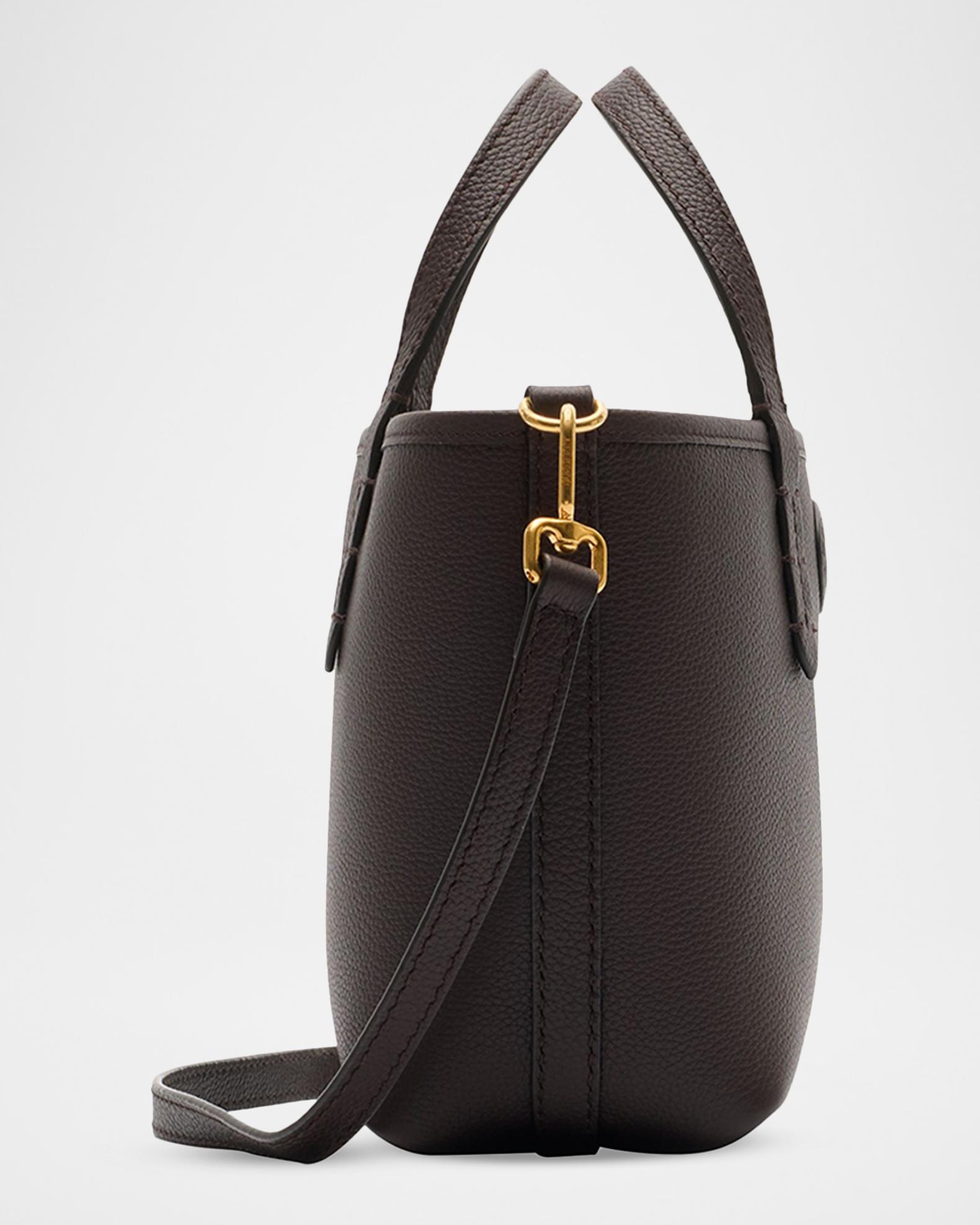 Burberry Mini Reversible Check & Leather Tote Bag | Neiman Marcus