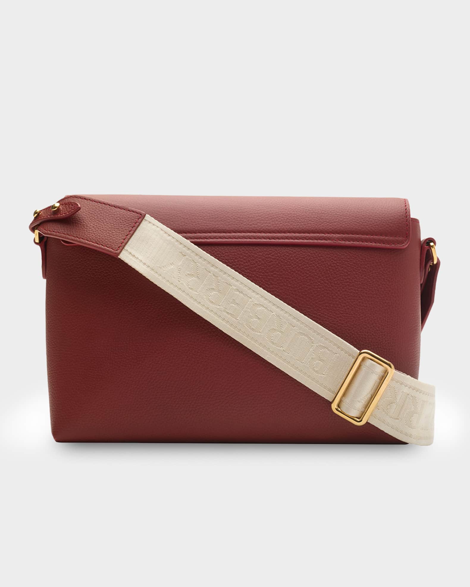 Burberry Note Leather & Check Crossbody Bag | Neiman Marcus
