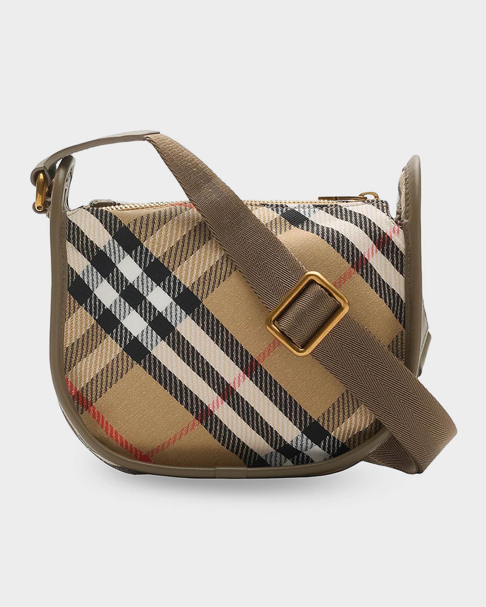 Burberry Mini B Clip Check Messenger Bag | Neiman Marcus