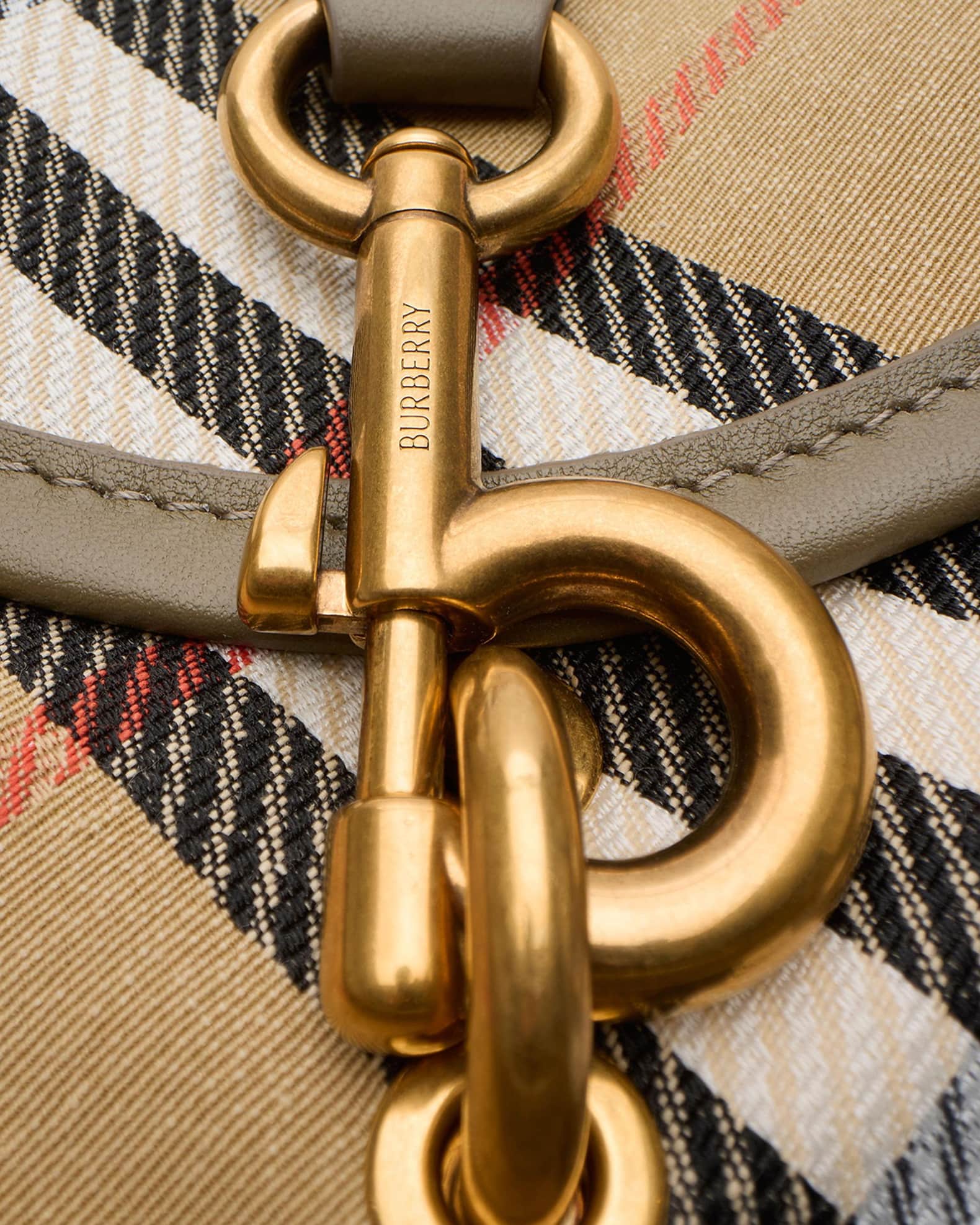 Burberry Mini B Clip Check Messenger Bag | Neiman Marcus