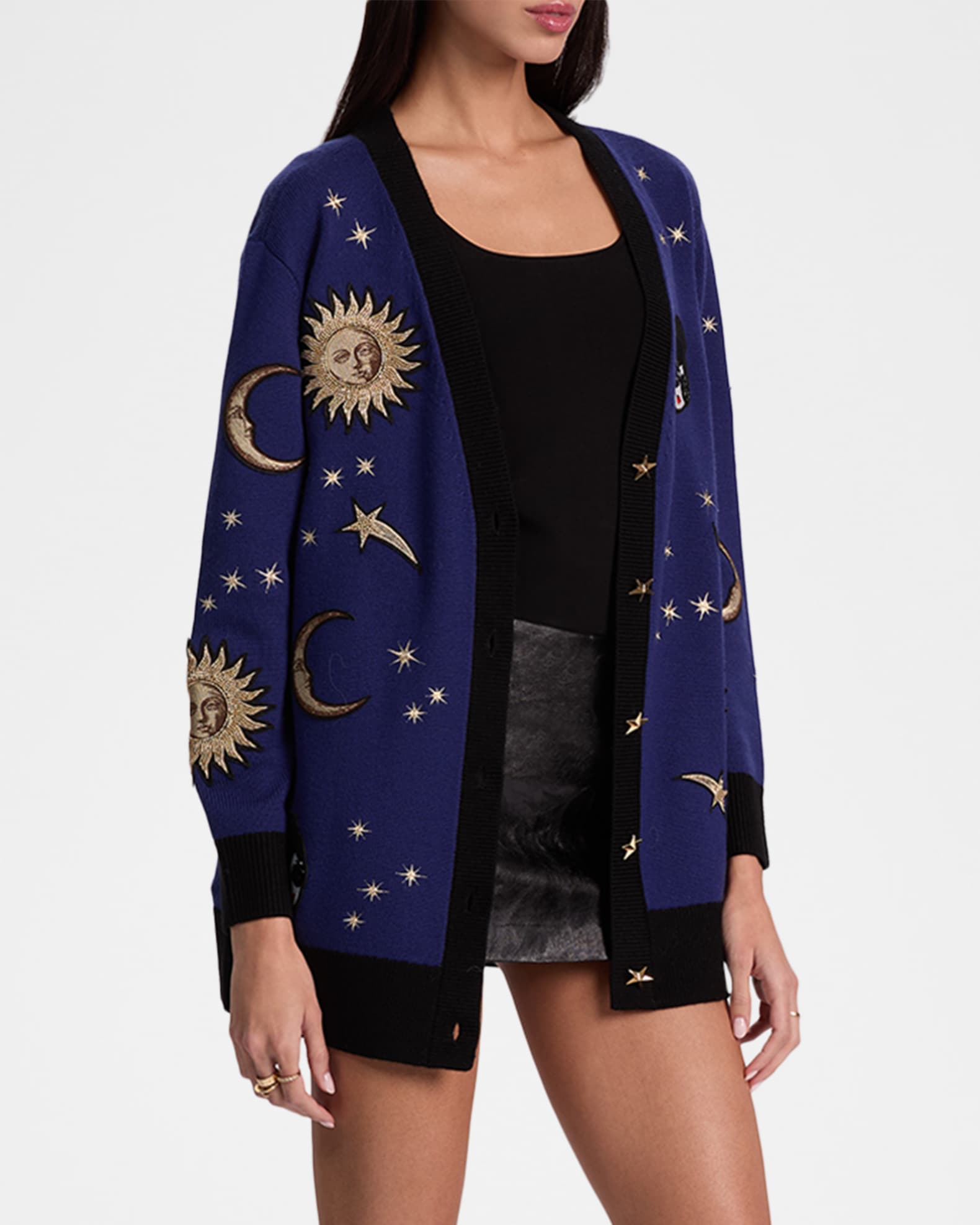 Alice + Olivia Bradford Celestial StaceFace Cardigan | Neiman Marcus