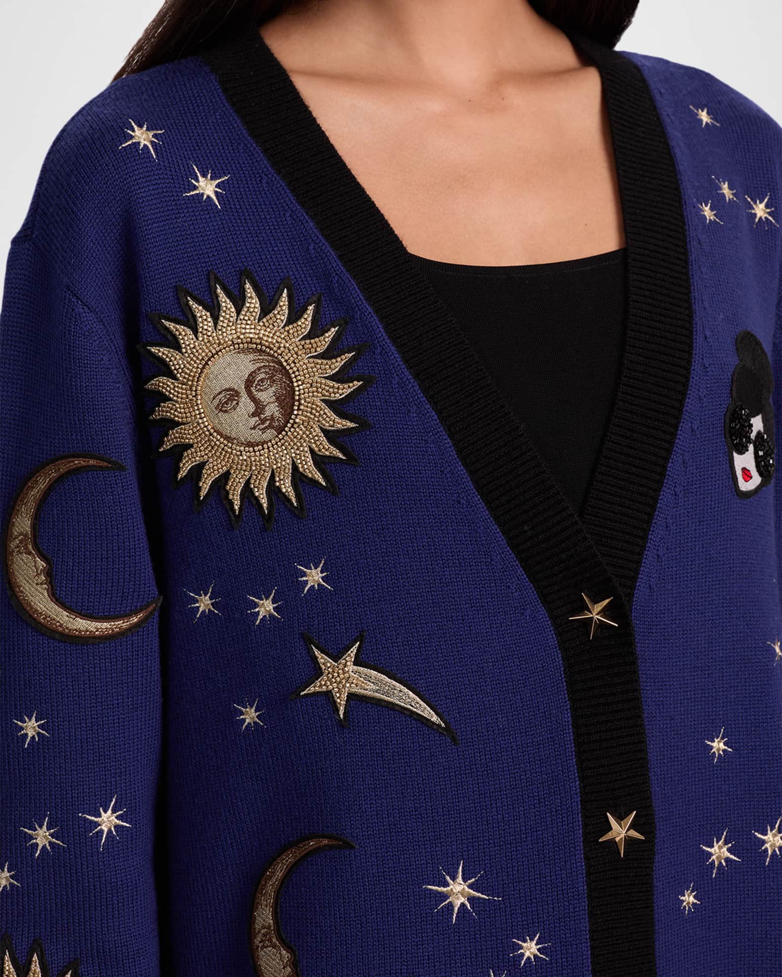 Alice + Olivia Bradford Celestial StaceFace Cardigan | Neiman Marcus