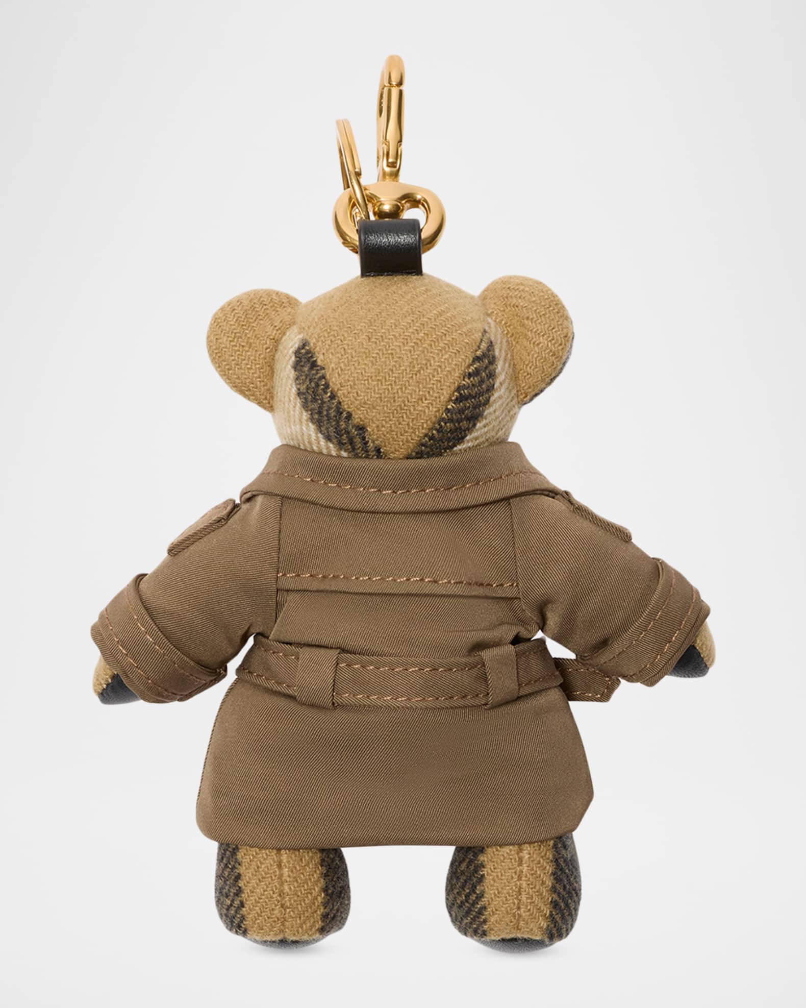 Burberry Thomas Check Cashmere Teddy Bear in Trench Coat Bag Charm