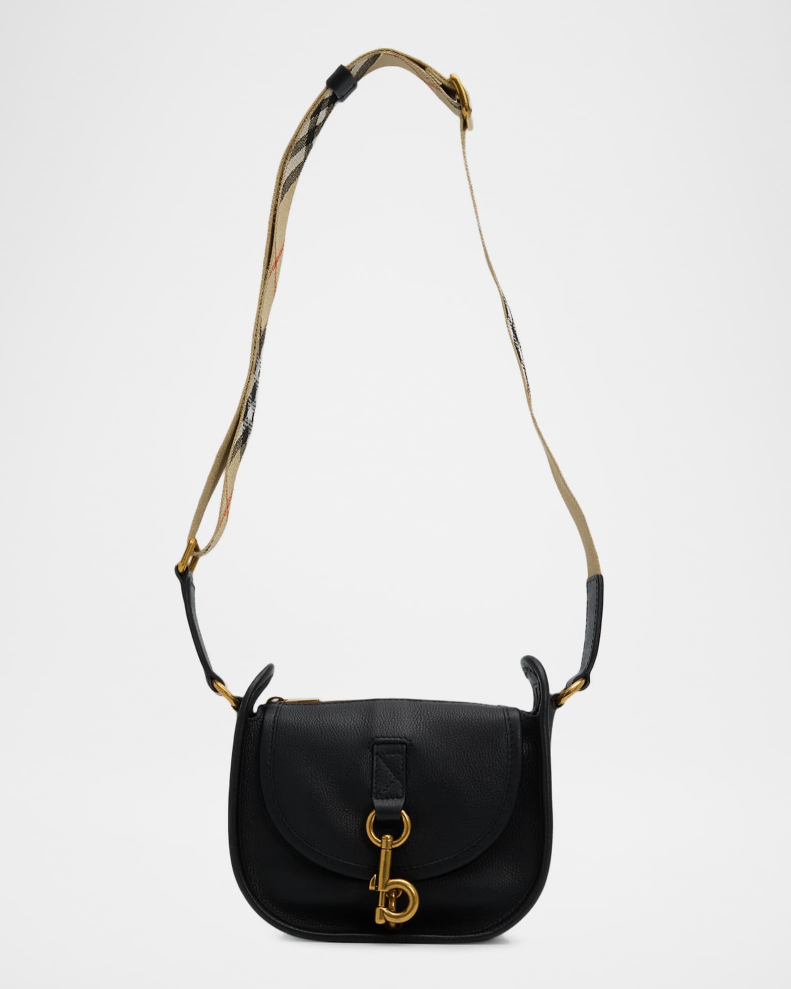 Burberry Mini B Clip Leather Messenger Bag | Neiman Marcus
