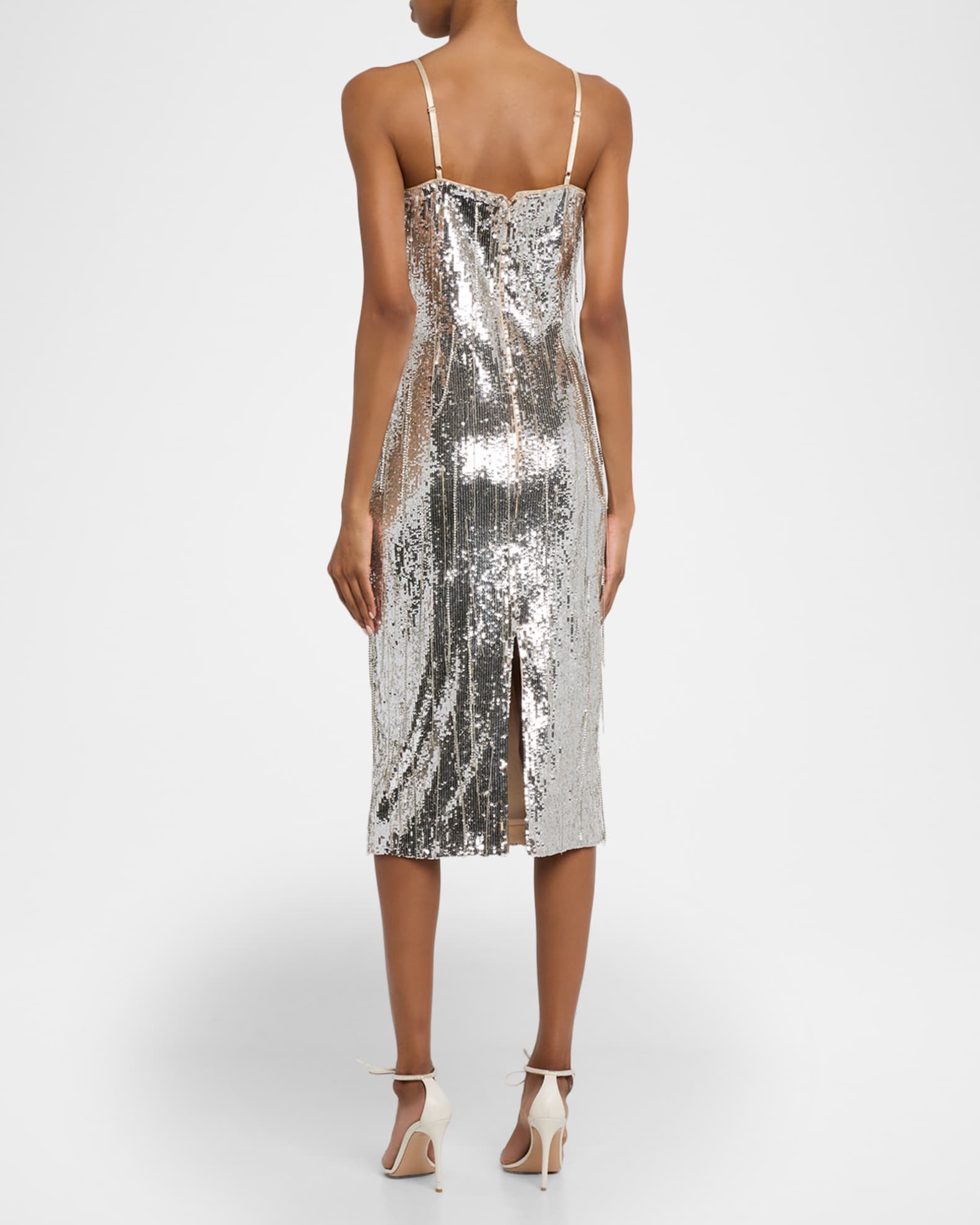 Ramy Brook Women's Lyanna Sequined Fringe Cocktail Dress - Platinum Sequin Fringe - Size 6