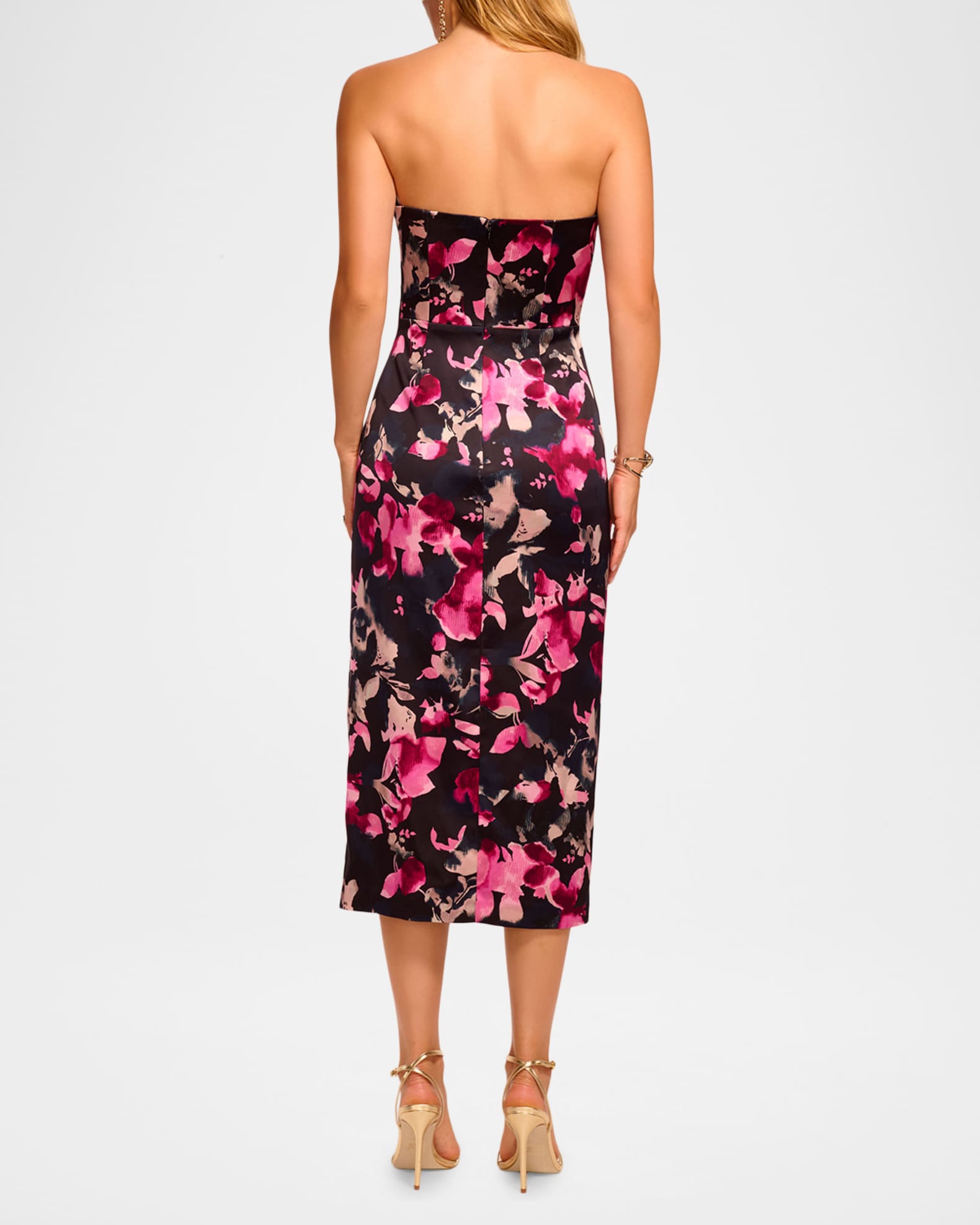 Ramy Brook Dory Strapless Floral Midi Dress | Neiman Marcus