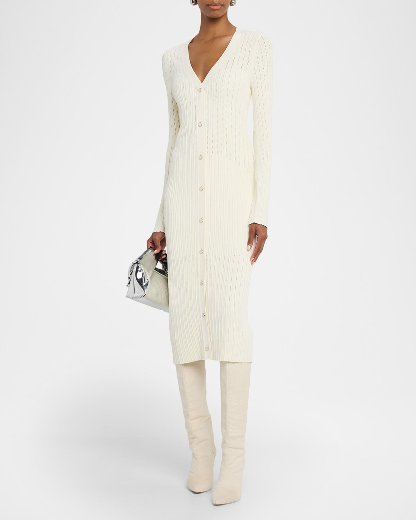 Ramy Brook Gabby Pointelle Rib Knit Bodycon Midi Dress | Neiman Marcus