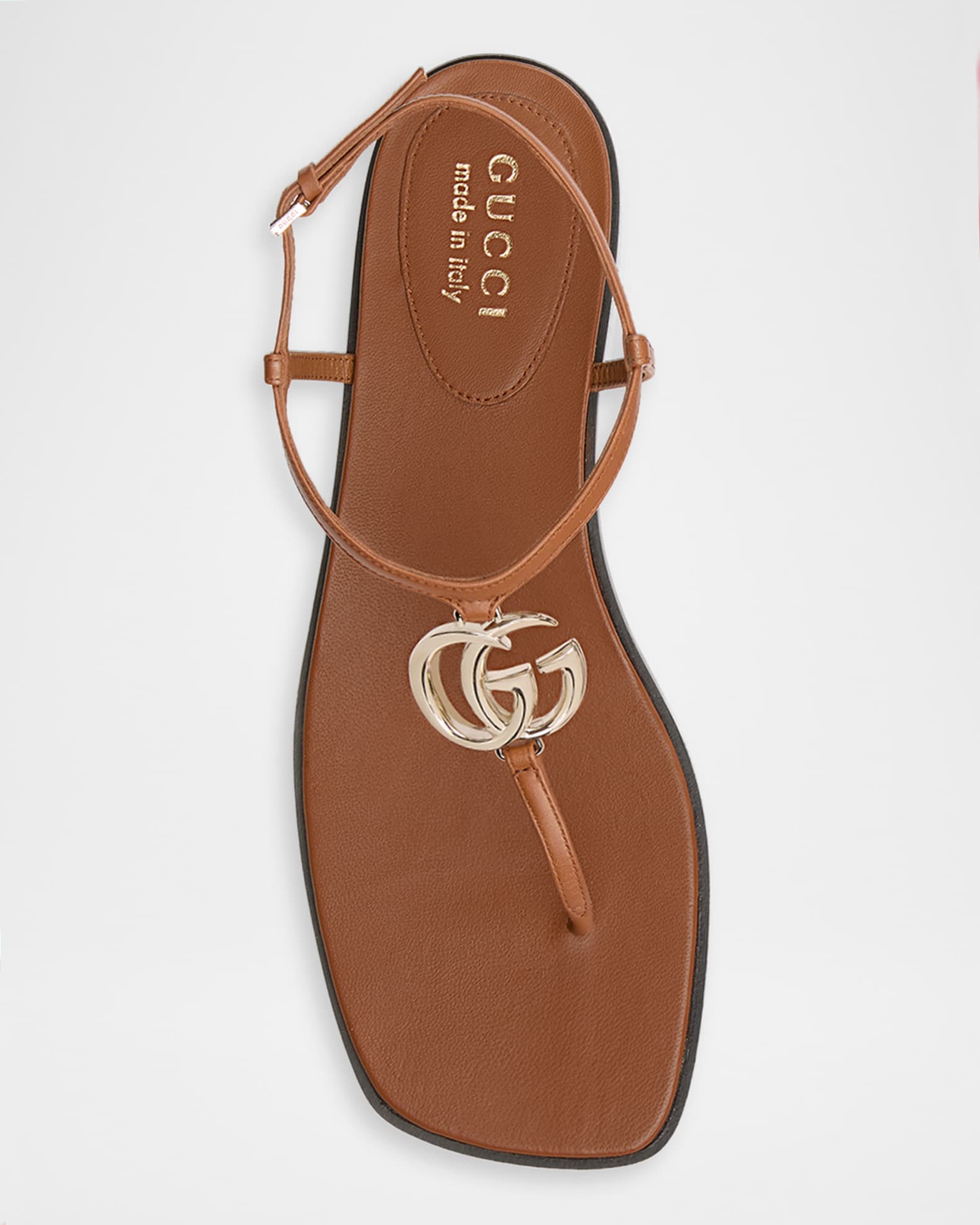 Gucci GG Marmont Leather Thong Sandals | Neiman Marcus