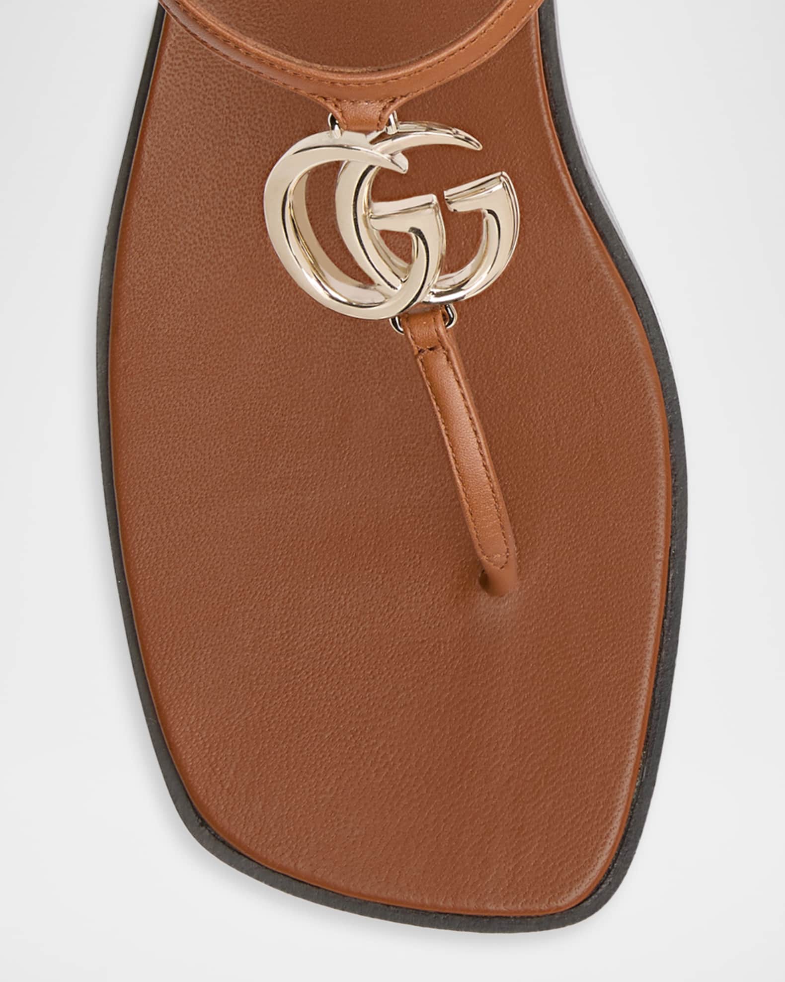 Gucci GG Marmont Leather Thong Sandals | Neiman Marcus
