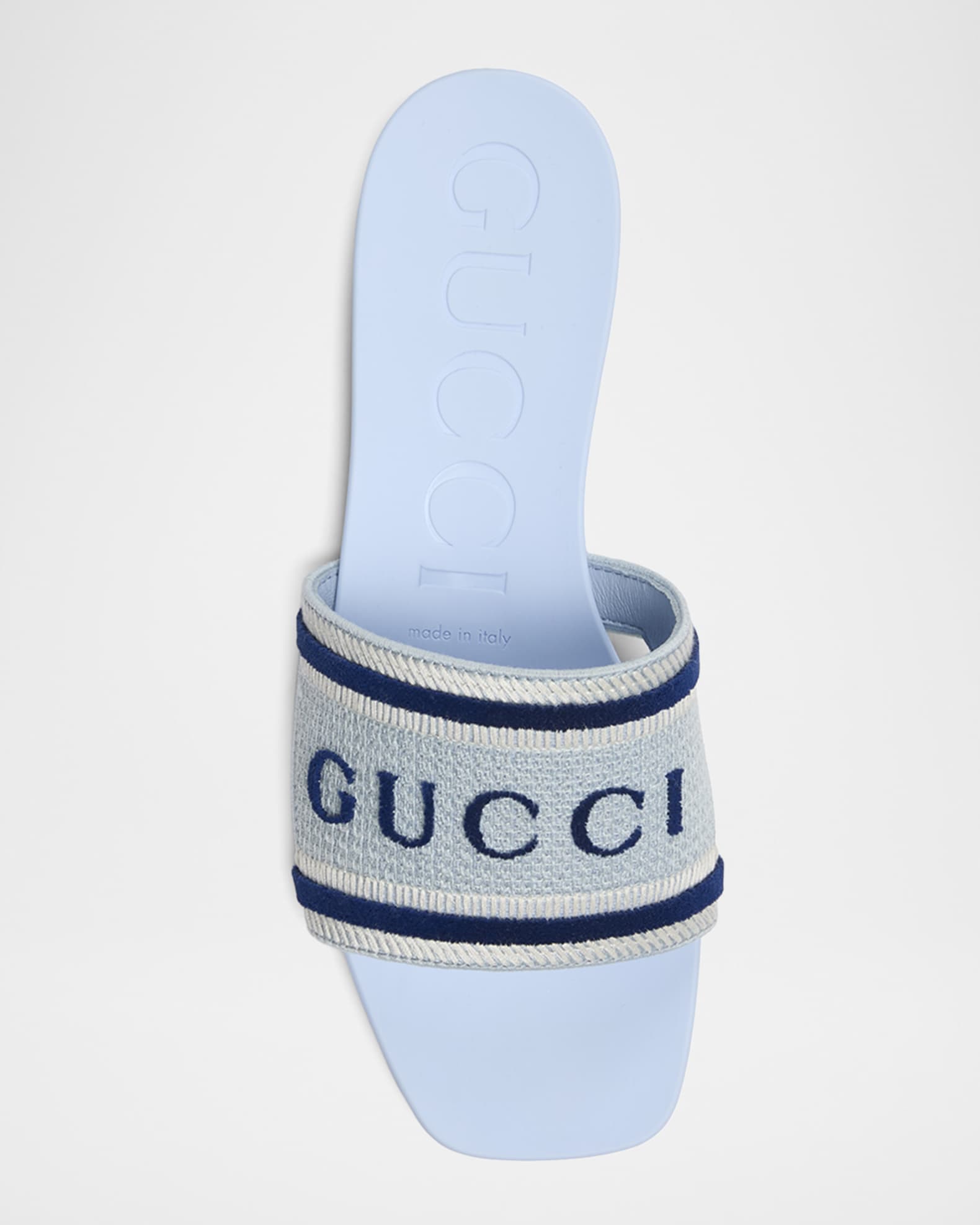Gucci Luna Logo Jacquard Slide Sandals | Neiman Marcus