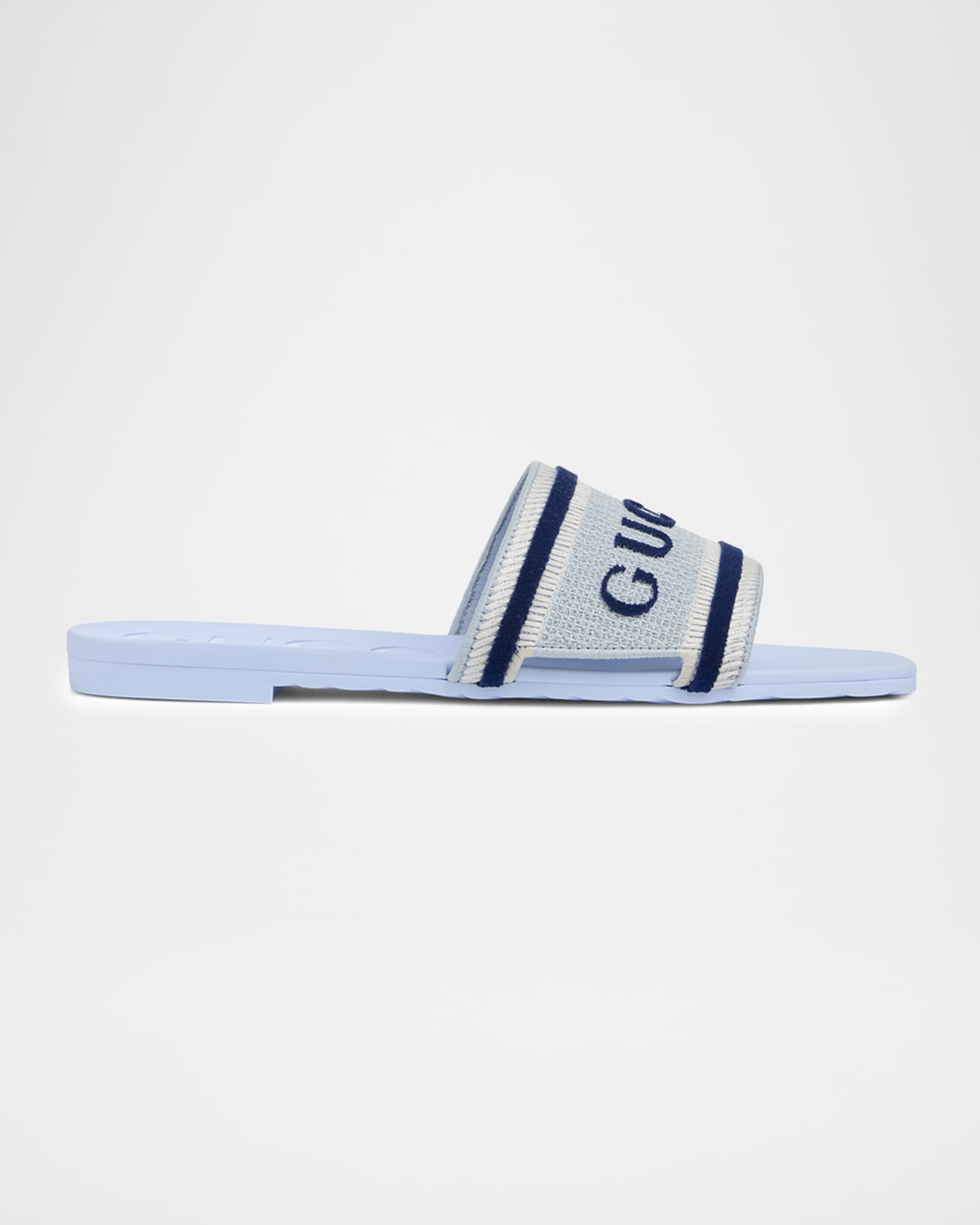 Gucci Luna Logo Jacquard Slide Sandals | Neiman Marcus