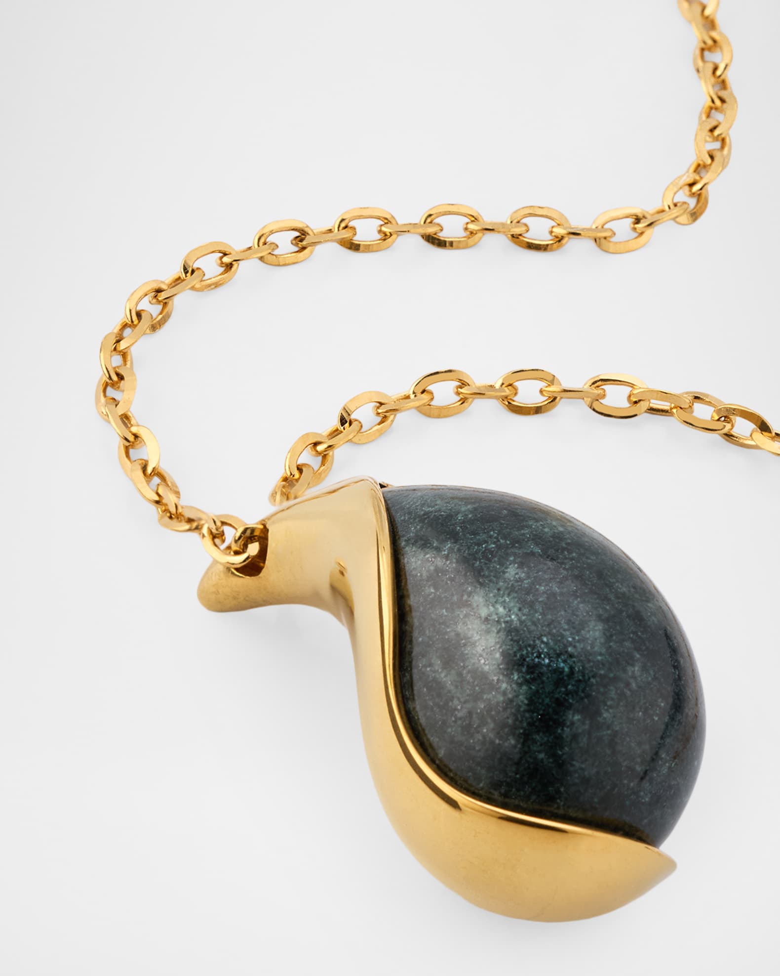 Bottega Veneta Drop Marble Pendant Necklace, Green | Neiman Marcus