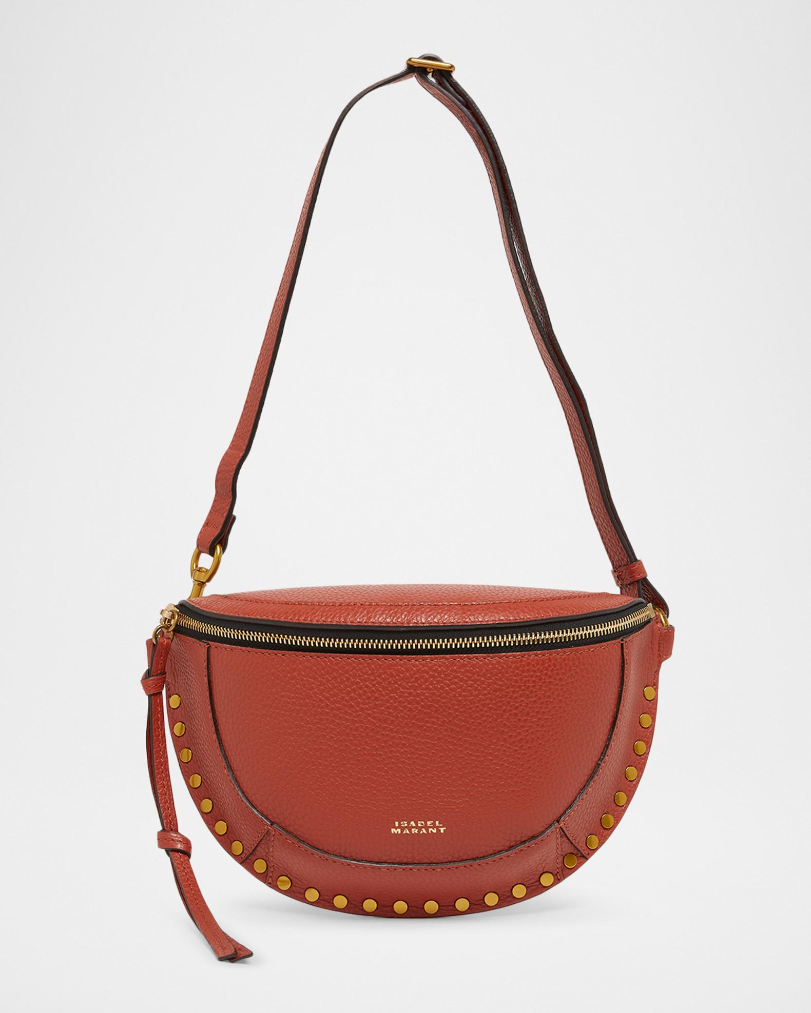 Isabel Marant Skano Studded Grain Leather Shoulder Bag 