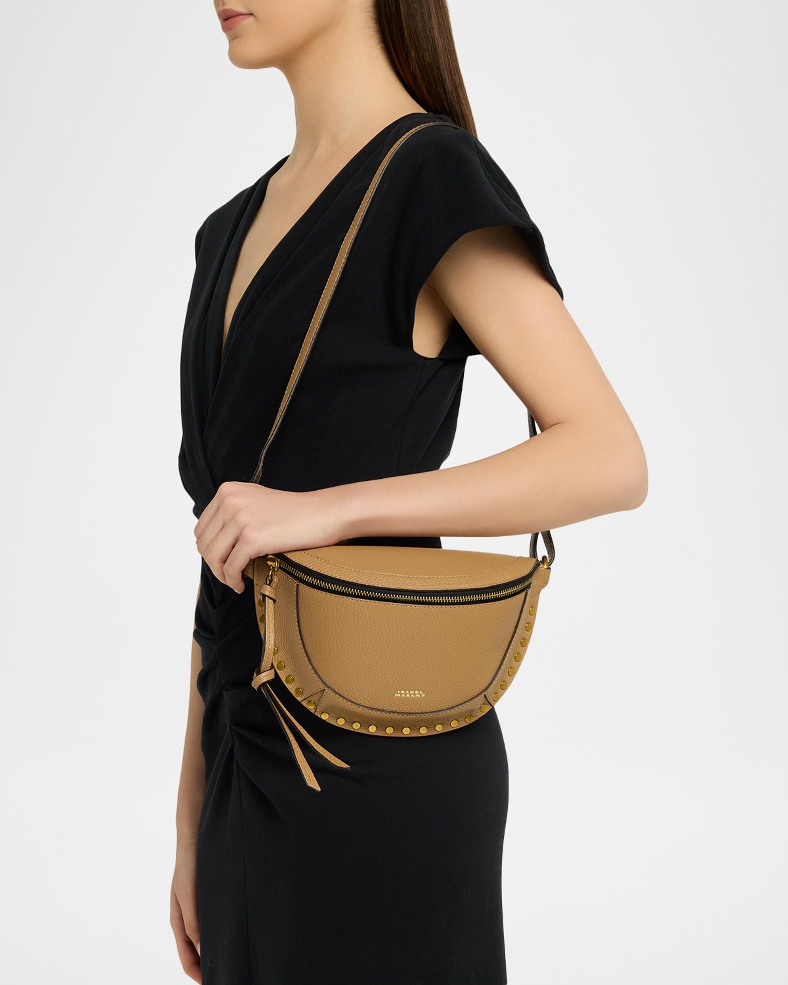 Isabel Marant Skano Studded Grain Leather Shoulder Bag | Neiman Marcus