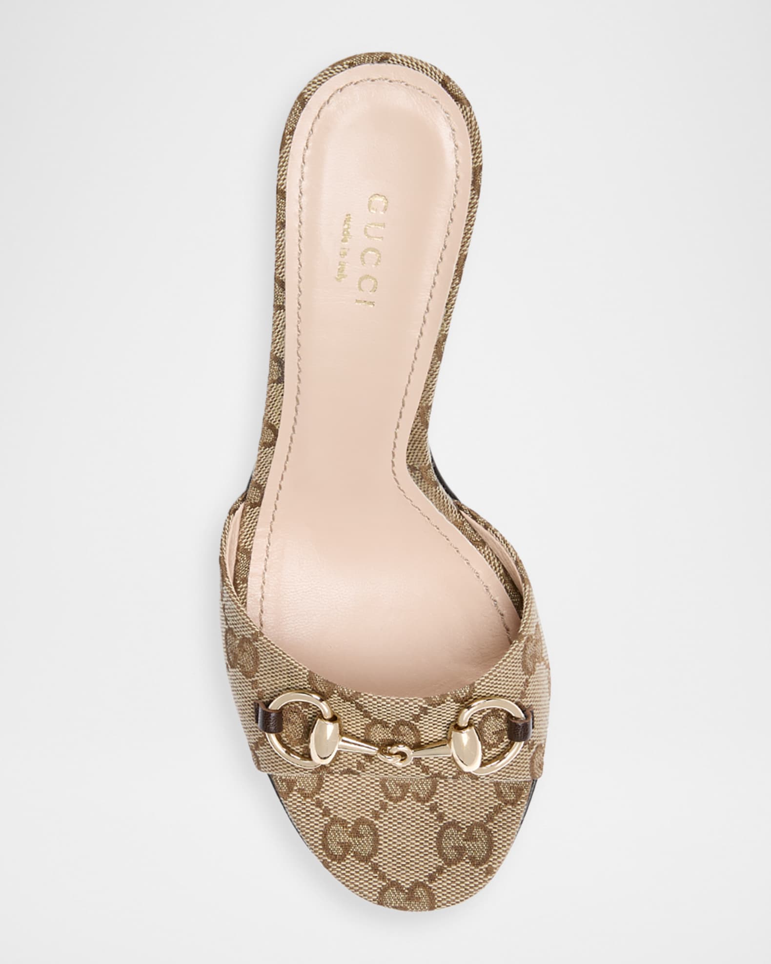 Gucci 85mm Erin GG Monogram Canvas Mules | Neiman Marcus