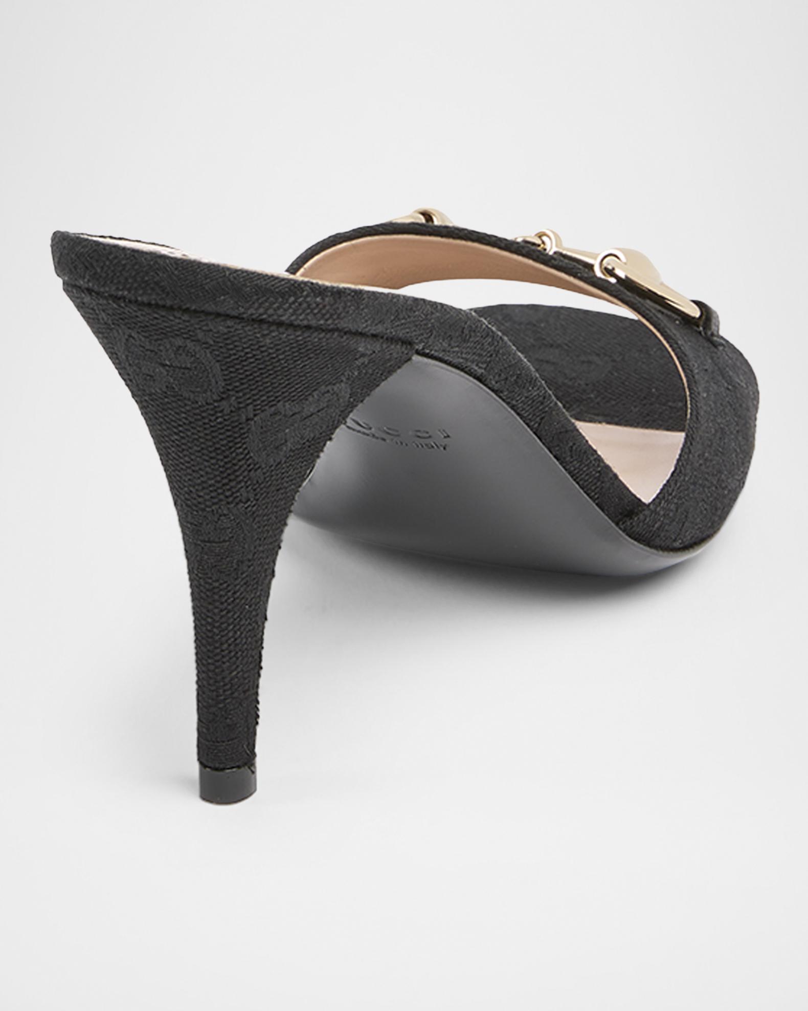 Gucci 85mm Erin GG Monogram Canvas Mules | Neiman Marcus