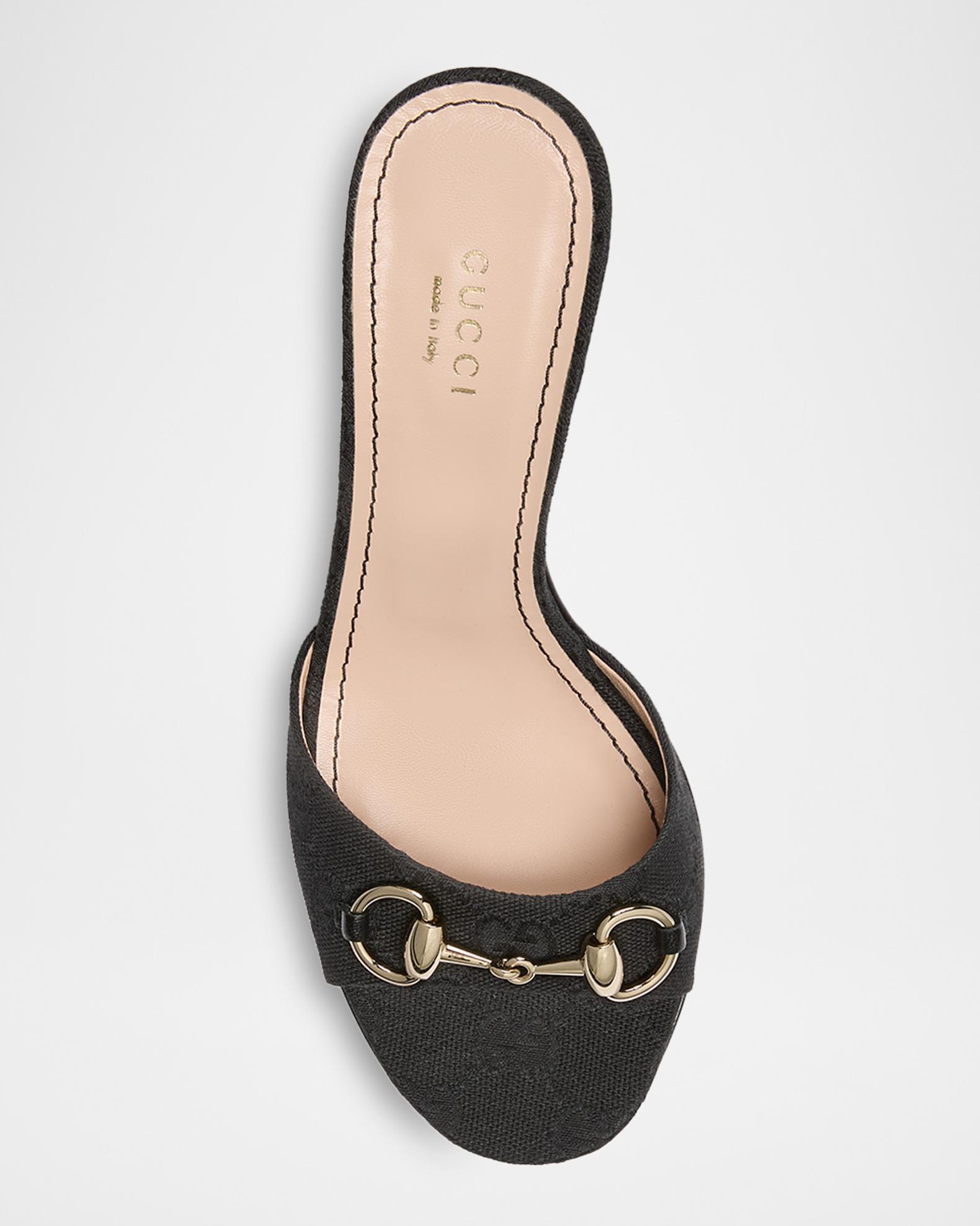Gucci 85mm Erin GG Monogram Canvas Mules | Neiman Marcus