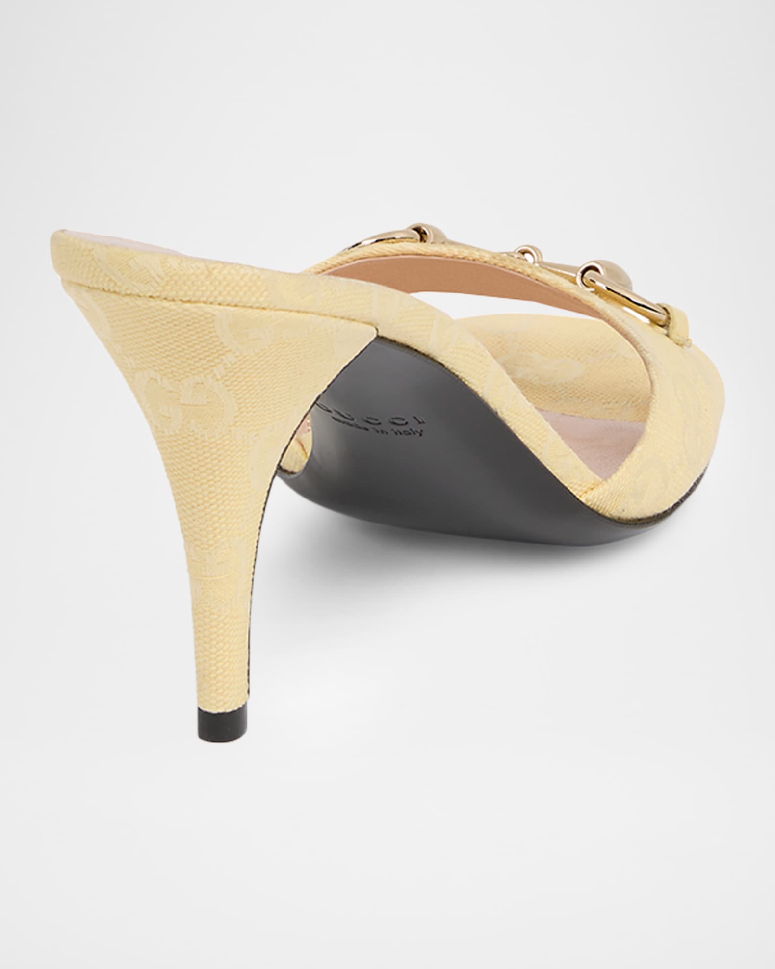 Gucci 85mm Erin GG Monogram Canvas Mules | Neiman Marcus
