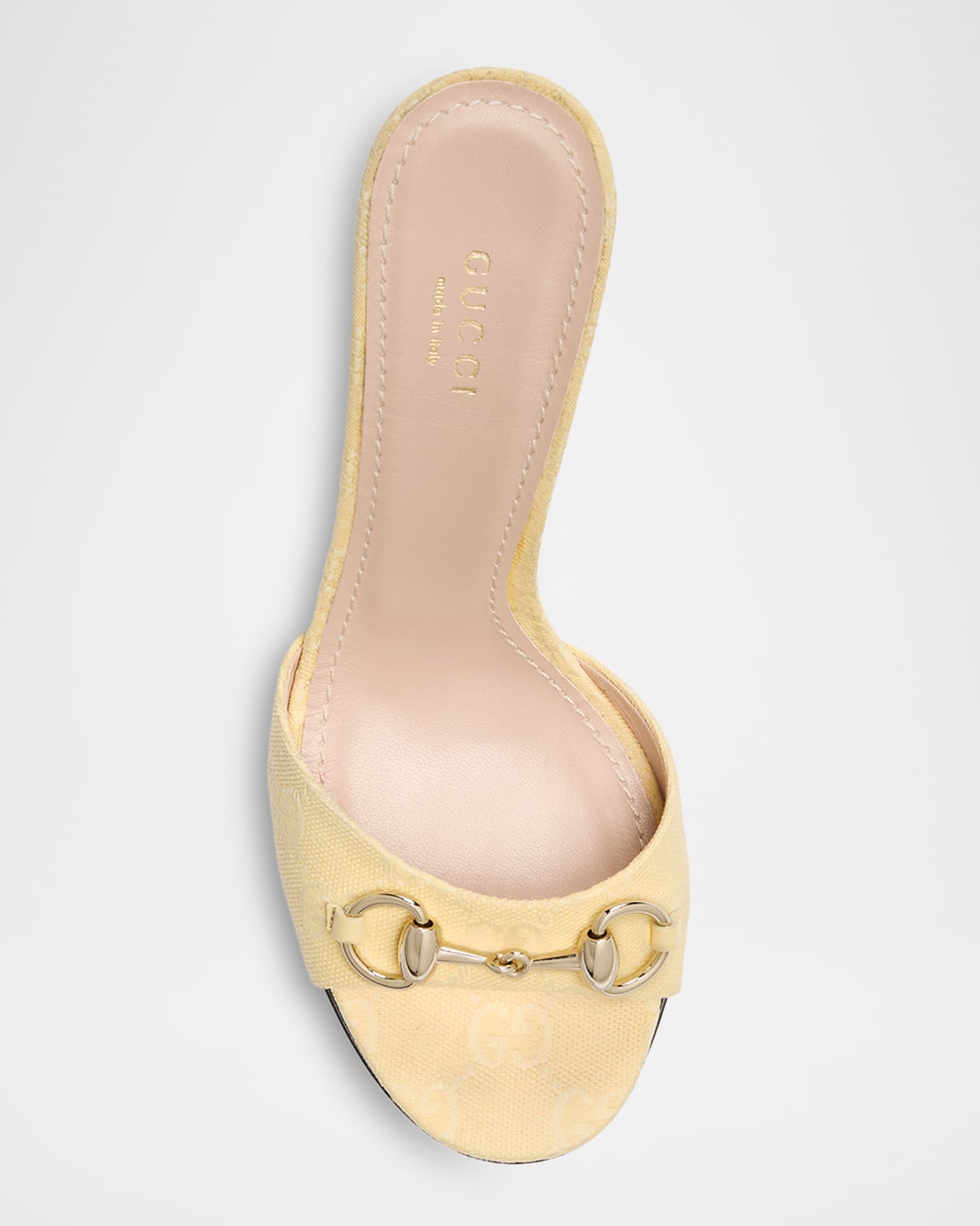 Gucci 85mm Erin GG Monogram Canvas Mules | Neiman Marcus
