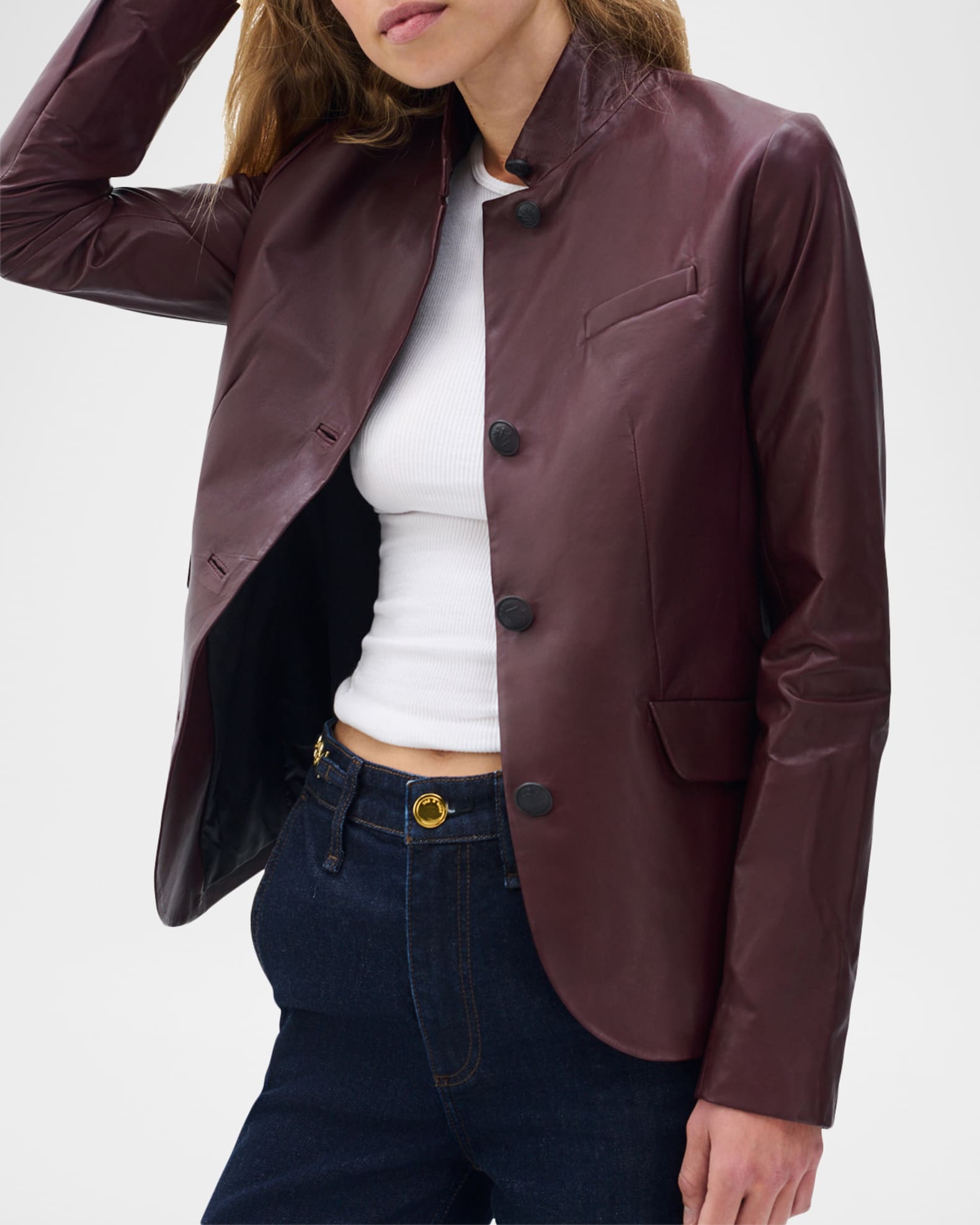 Rag & Bone Slade Leather Blazer | Neiman Marcus