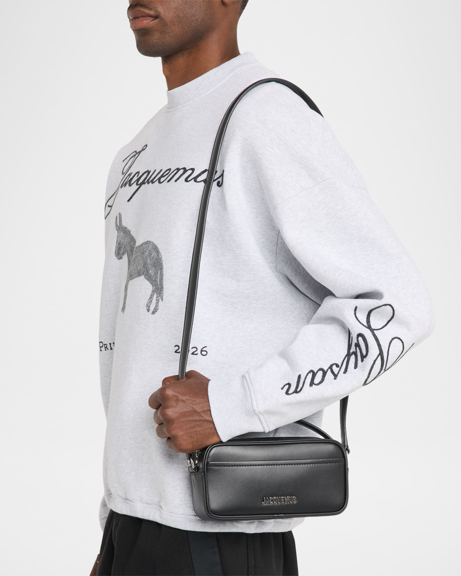 Jacquemus Men's Le Baneto Leather Crossbody Bag | Neiman Marcus