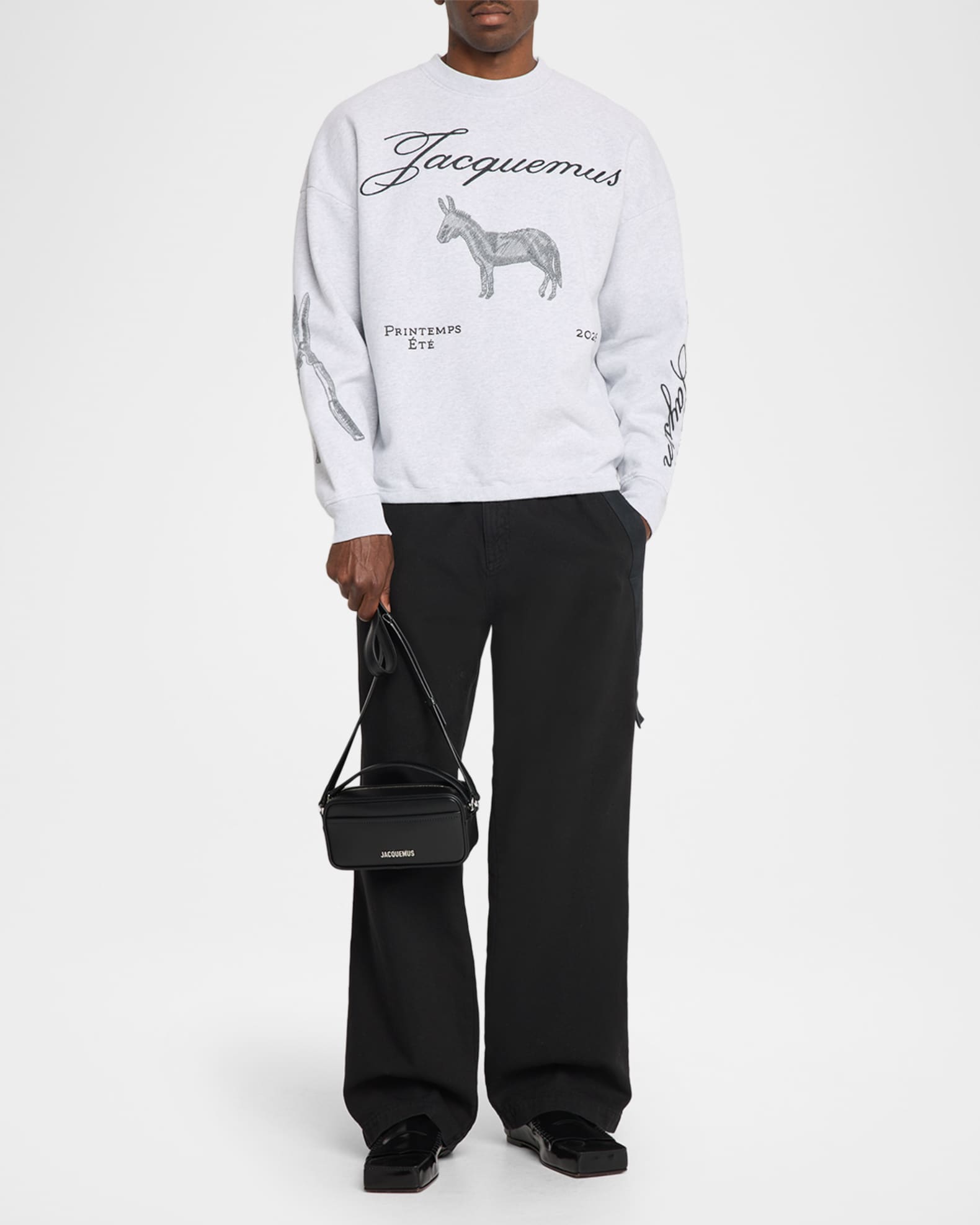 Jacquemus Men's Le Baneto Leather Crossbody Bag | Neiman Marcus
