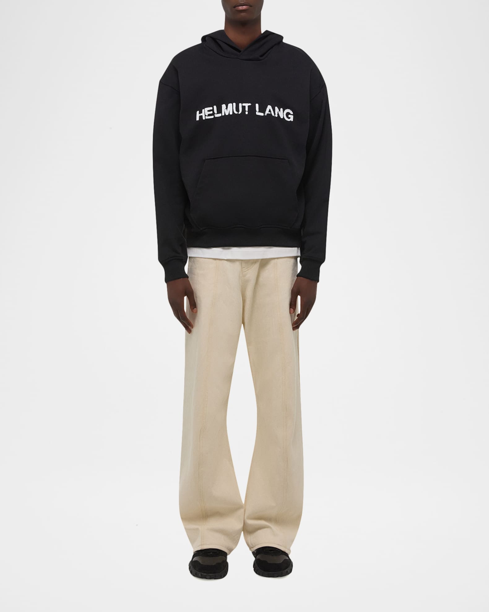 Helmut Lang Men's Relaxed-Fit Stencil Cotton Hoodie | Neiman Marcus