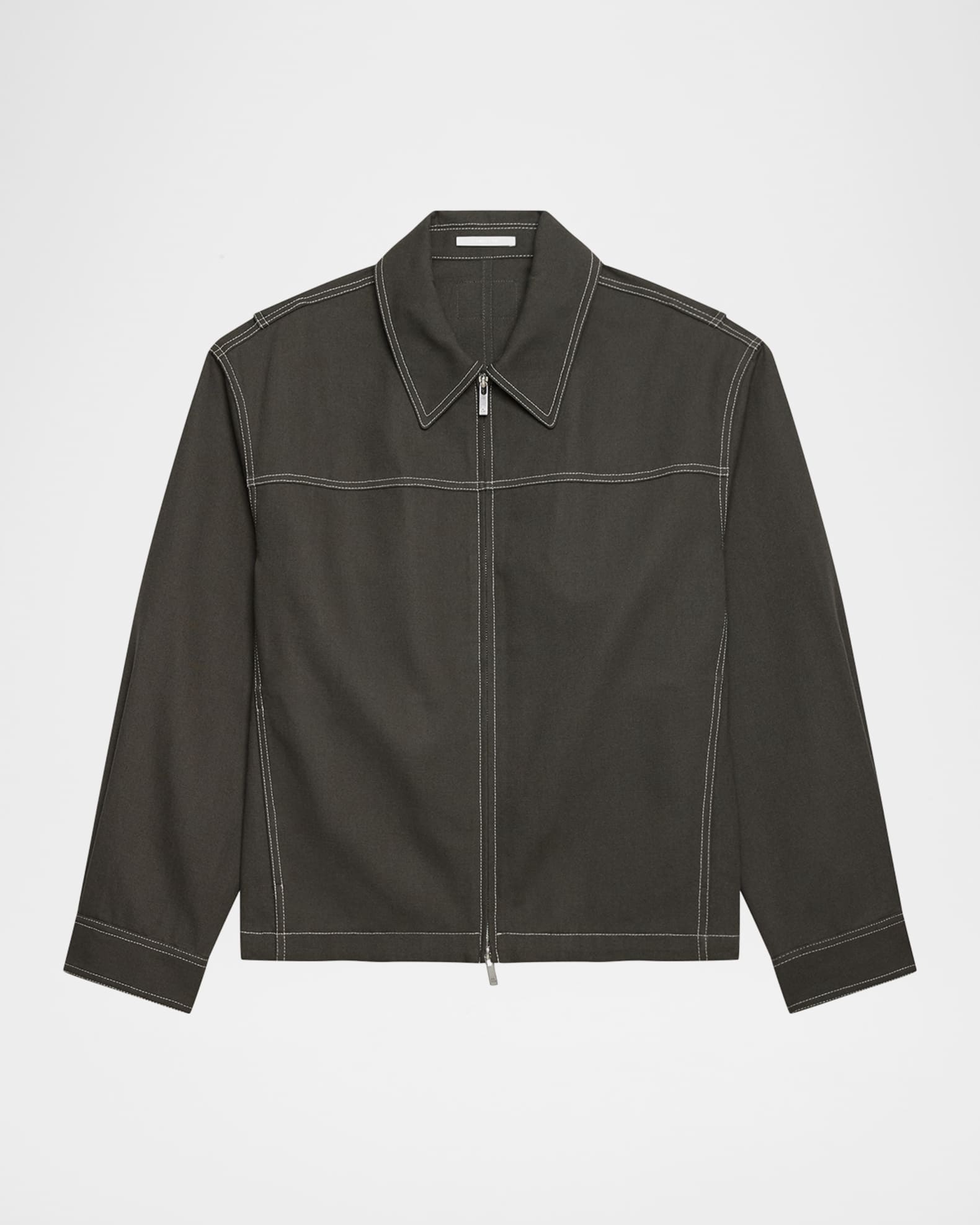Helmut Lang Men's Twill Contrast-Stitch Full-Zip Carpenter Jacket